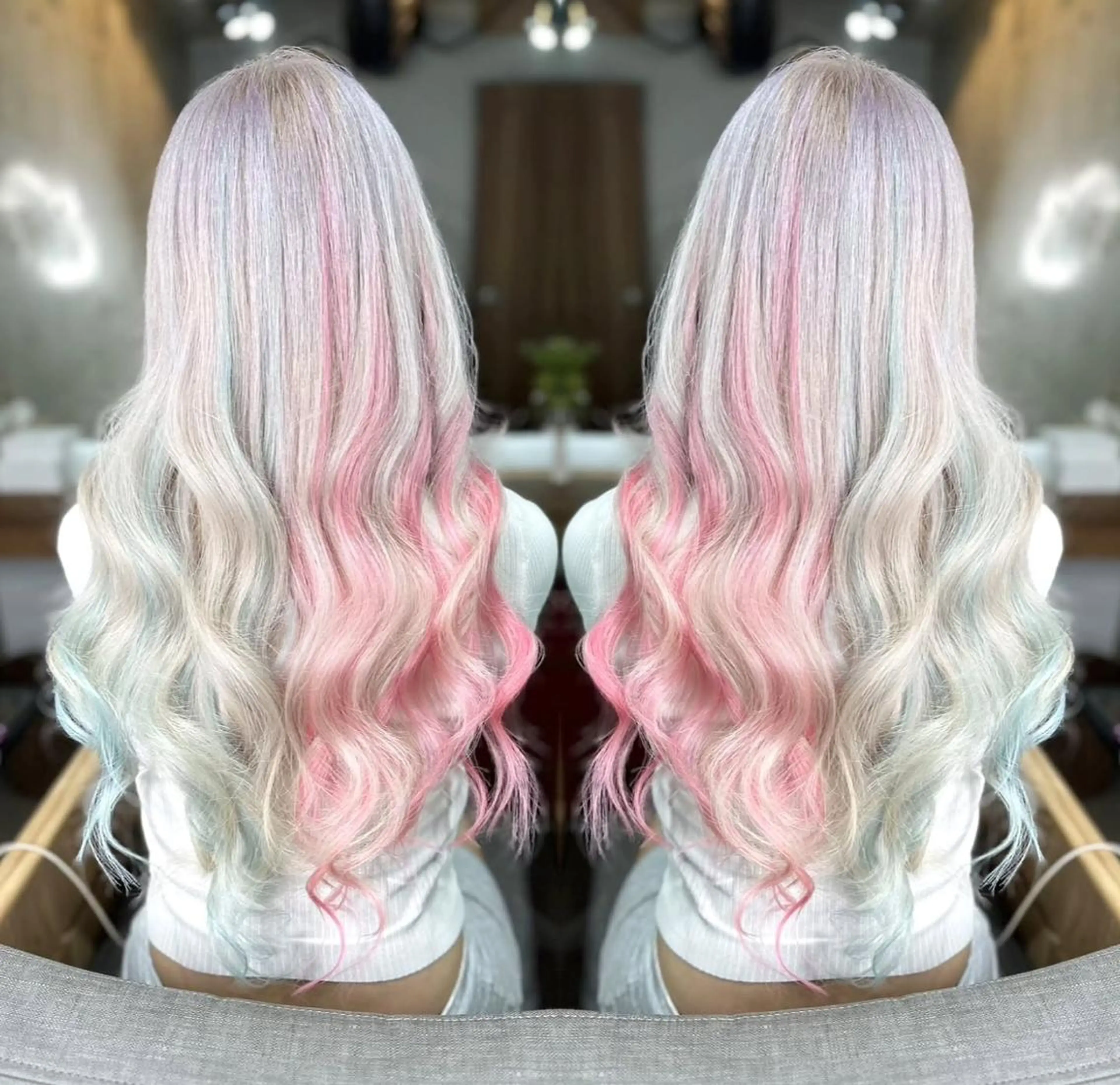 ロング カラー ヘアアレンジ メンズ ♡SNSで大バズり♡ コリアン羽エクステ◎のヘアスタイル