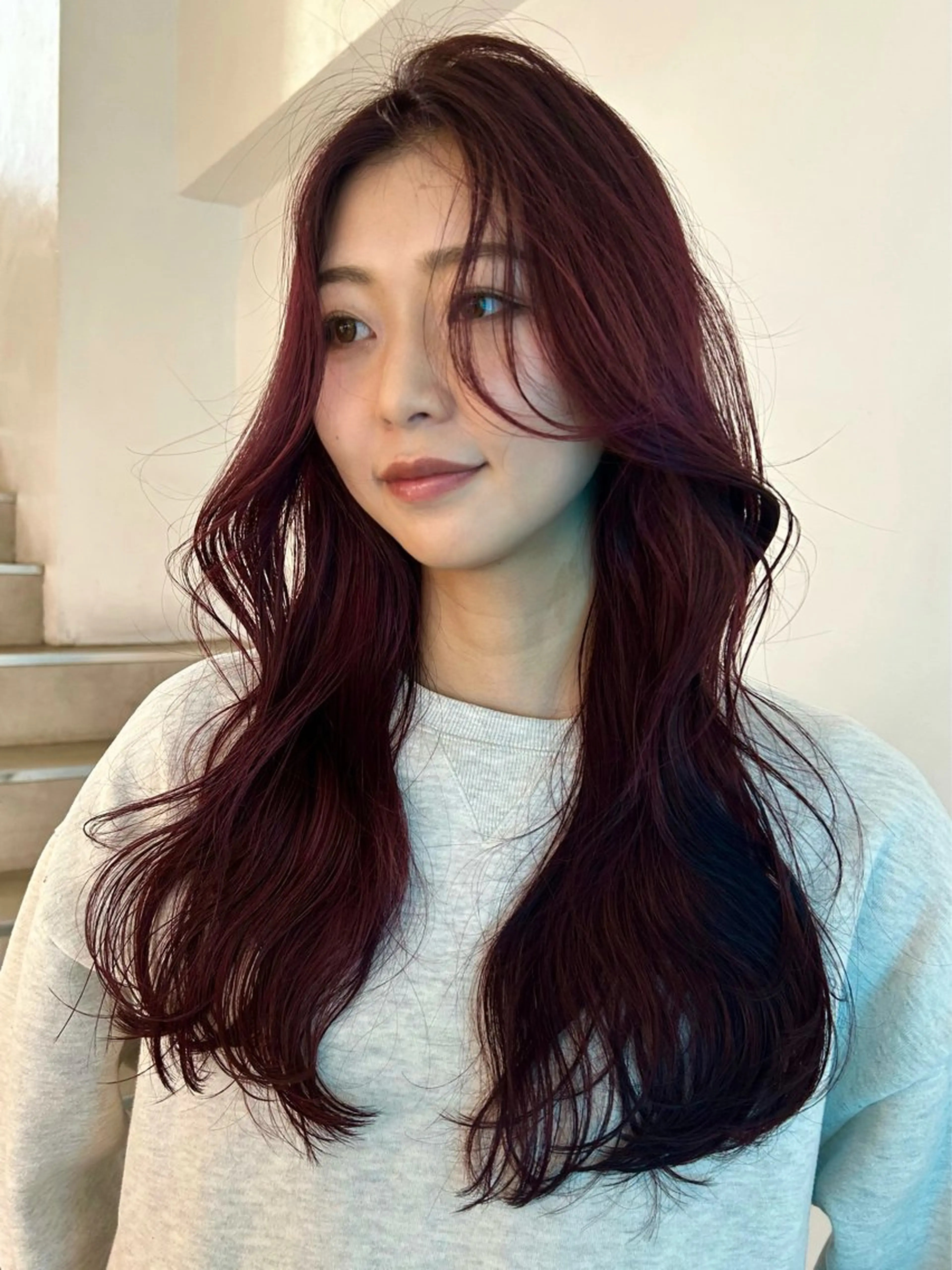 ミディアム カラー ヘアカラー 🌟暖色系ハイトーン 🌟AIのヘアスタイル