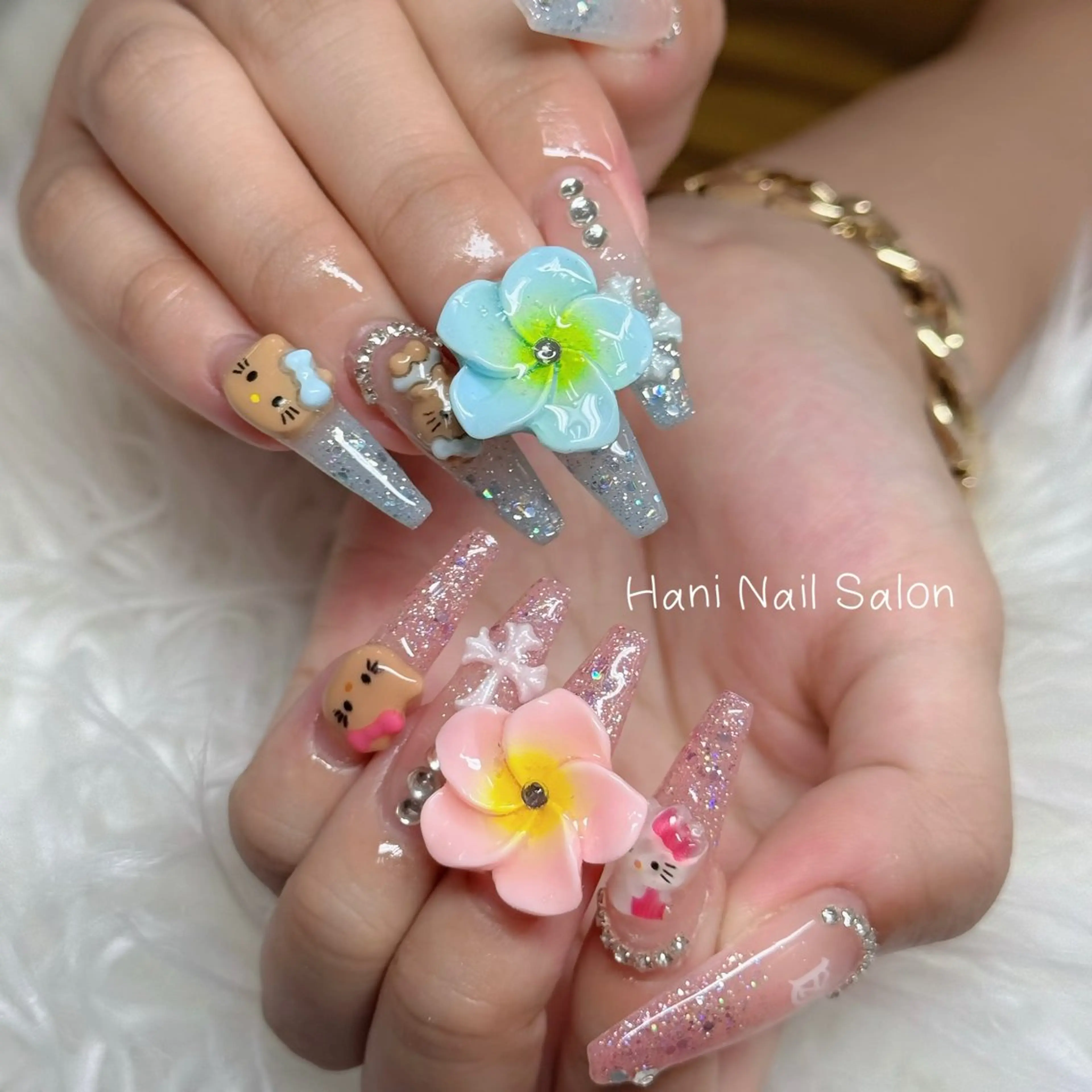 ネイル フットネイル フレンチネイル グラデーション 韓国ネイル ロングネイル ハンドネイル Hani Nail Salonのネイルデザイン