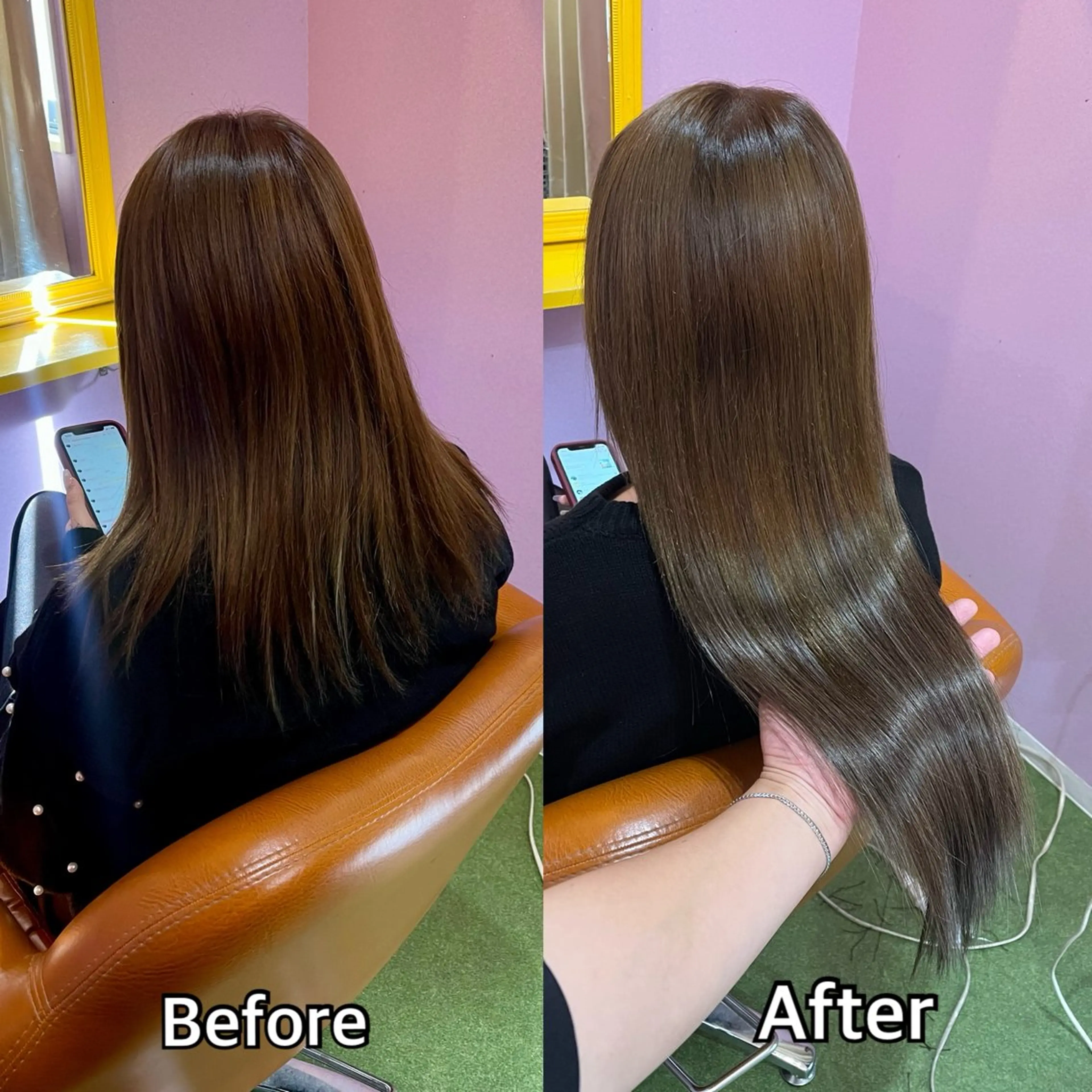 ロング エクステ シール+ちび編み込み エクステ梅田🐨のヘアスタイル