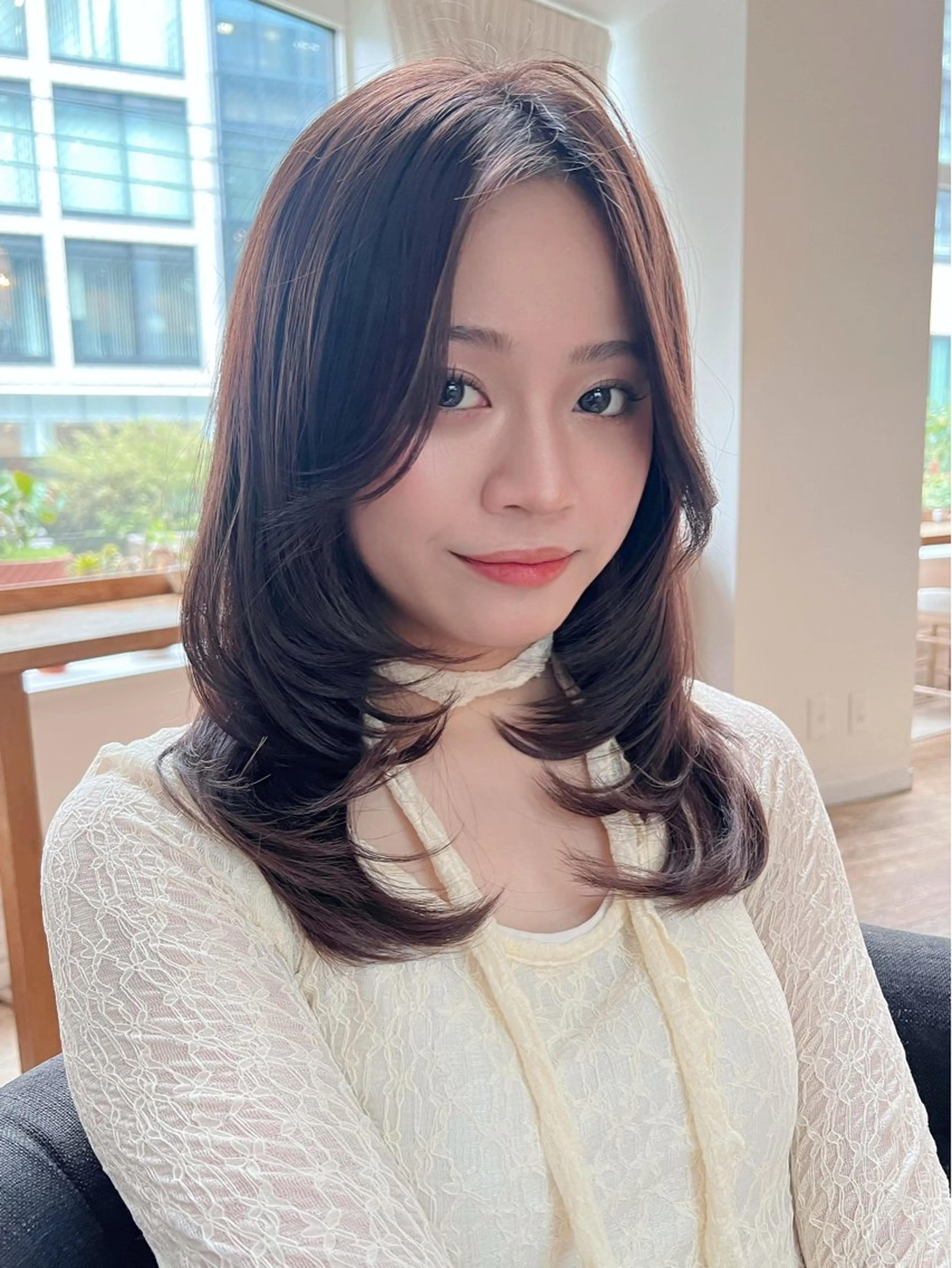 ミディアム カラー レイヤーカット ヘアカラー 望月威吹/表参道/レ イヤー/似合わせのヘアスタイル