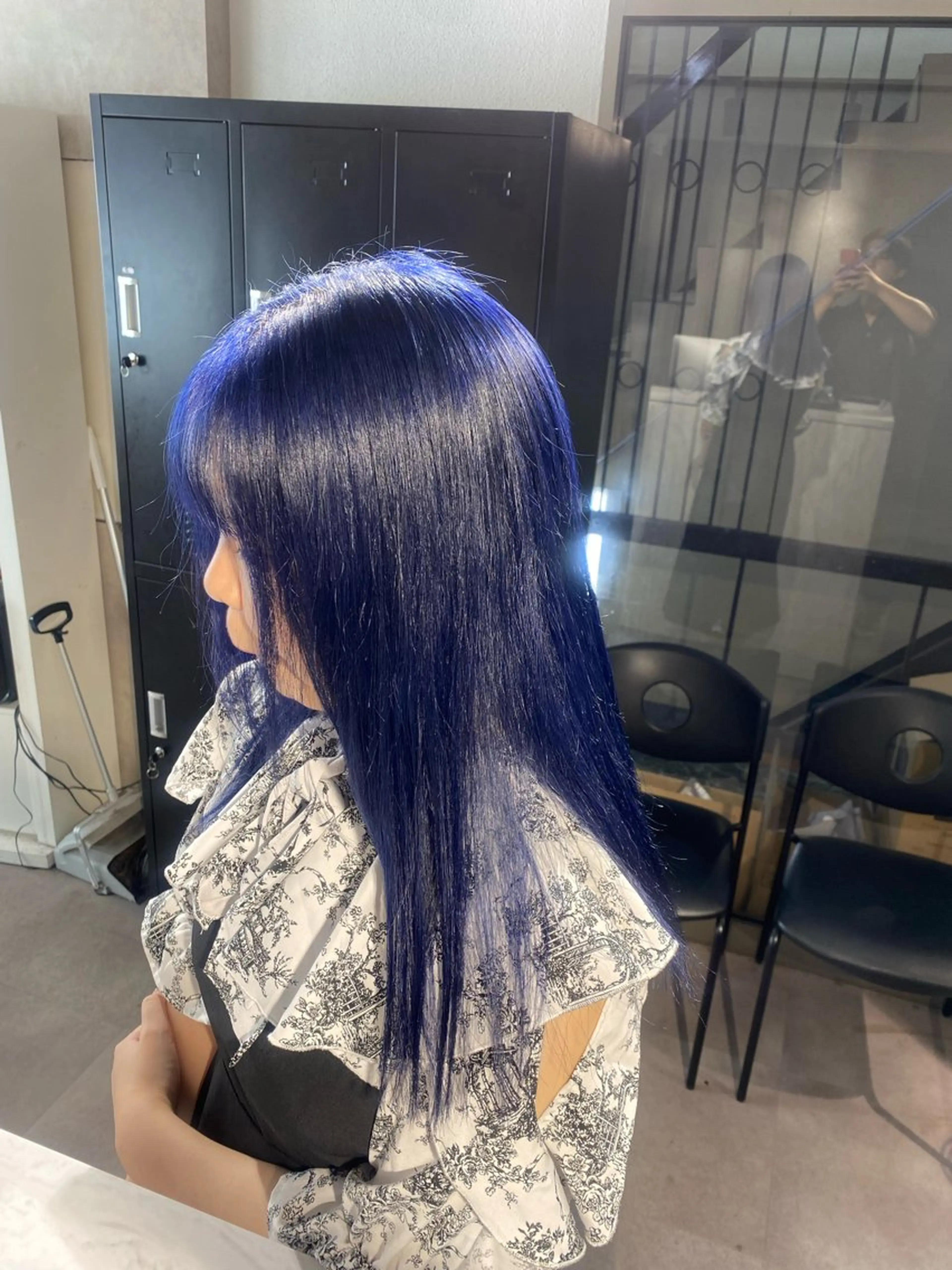 カラー ブルーカラー ネイビーカラー ヘアカラー ヘアセット Seleneコウキ ブリーチ/ハイトーンのヘアスタイル