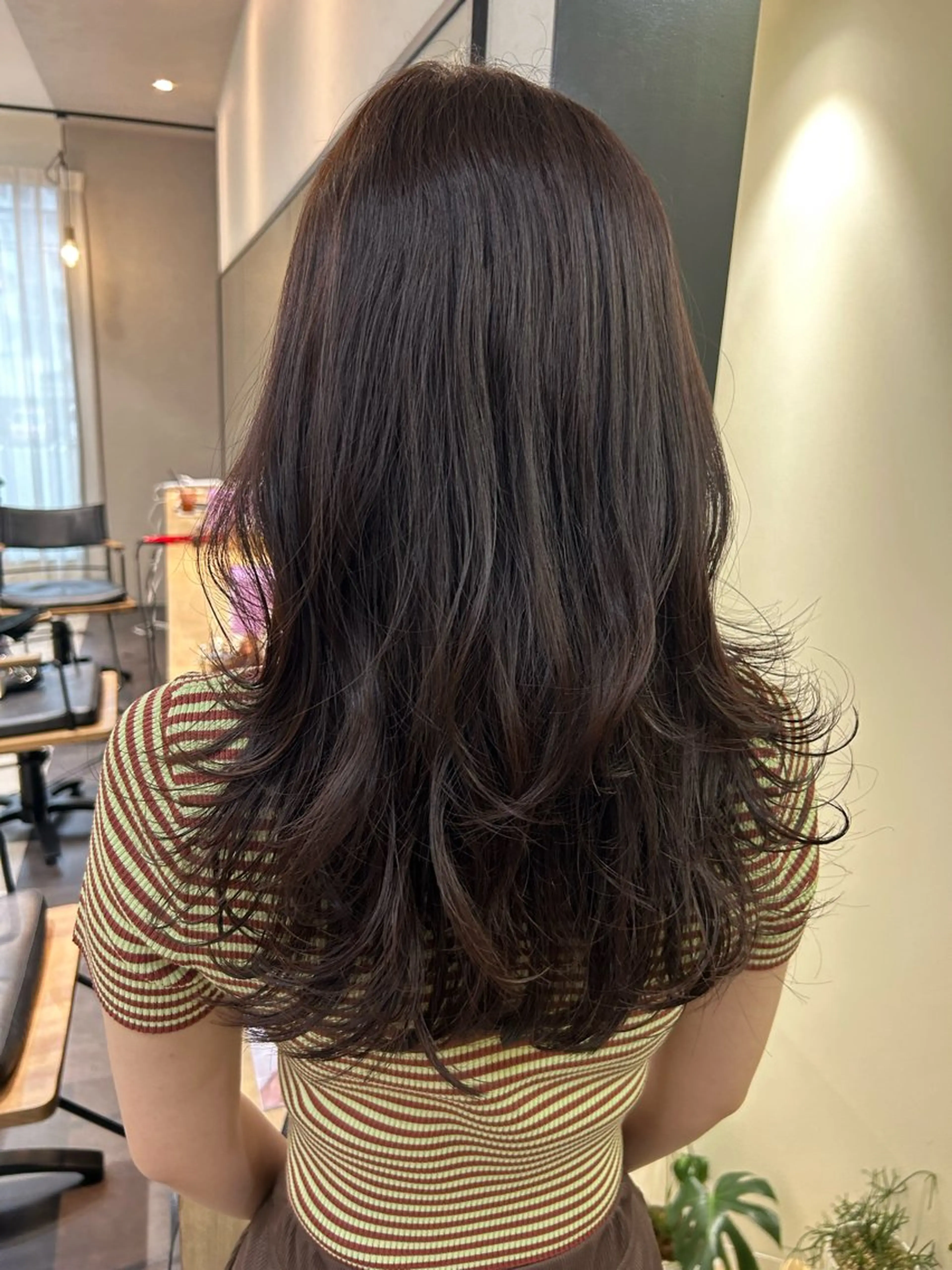ロング カラー ブラウンカラー ピンクカラー ピンクブラウン カット ヘアカラー トリートメント hub hair レイヤー/透明感のヘアスタイル