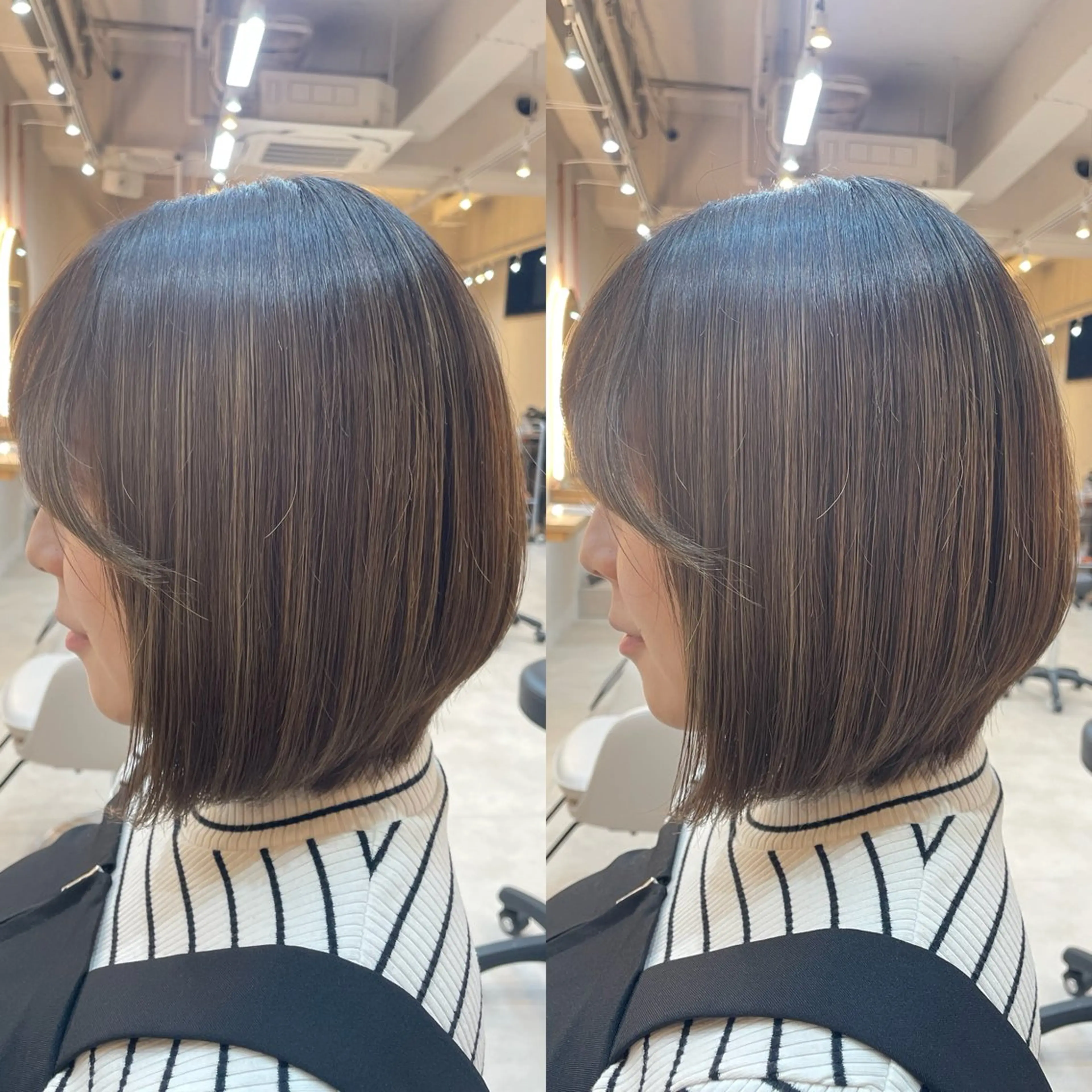 ショート カラー ハイライトカラー ボブ ハイライト ブリーチ無しダブル カラー🦕まどかのヘアスタイル