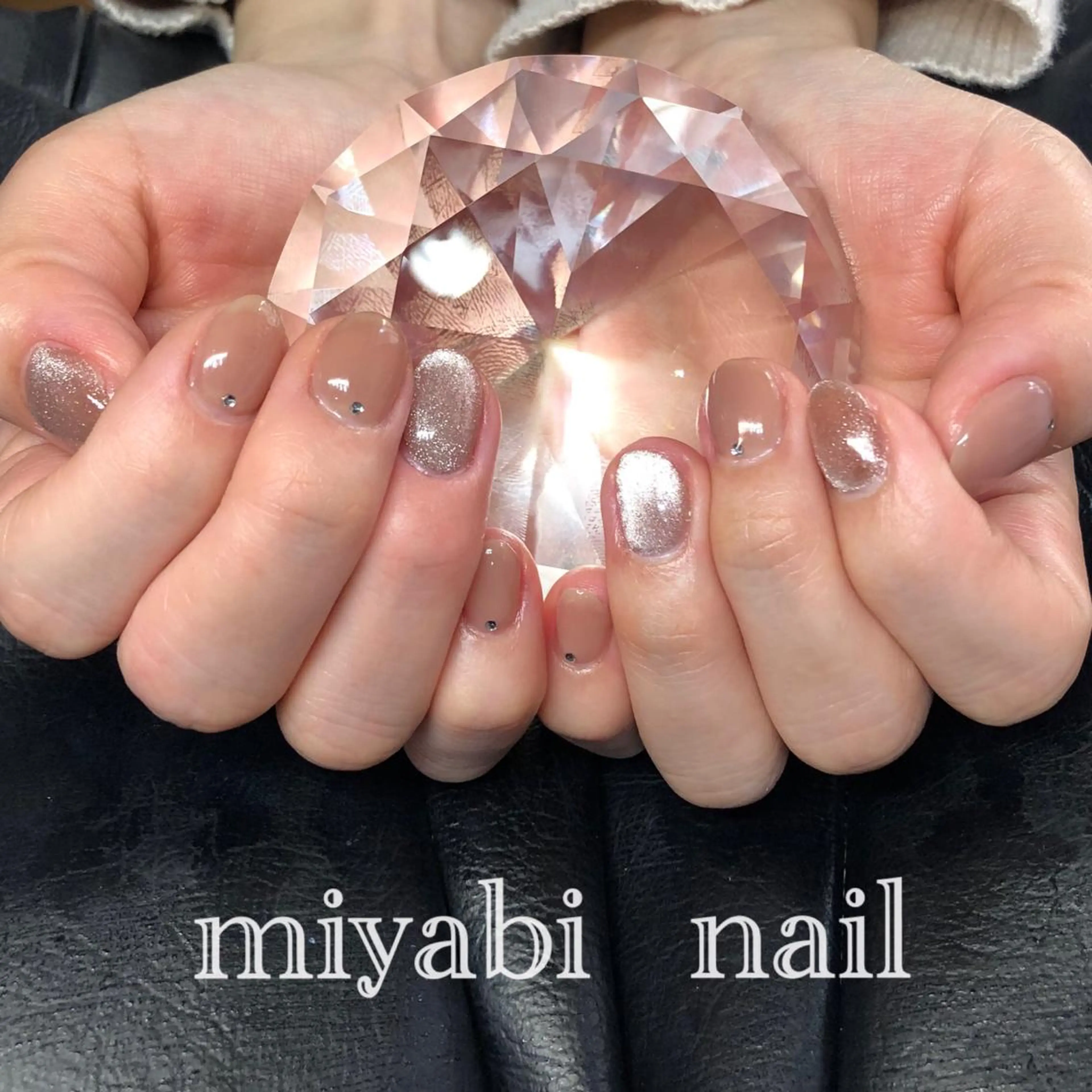ネイル ジェルネイル マグネットネイル オフィスネイル ハンドネイル miyabi nail 桂川駅近くのネイルデザイン