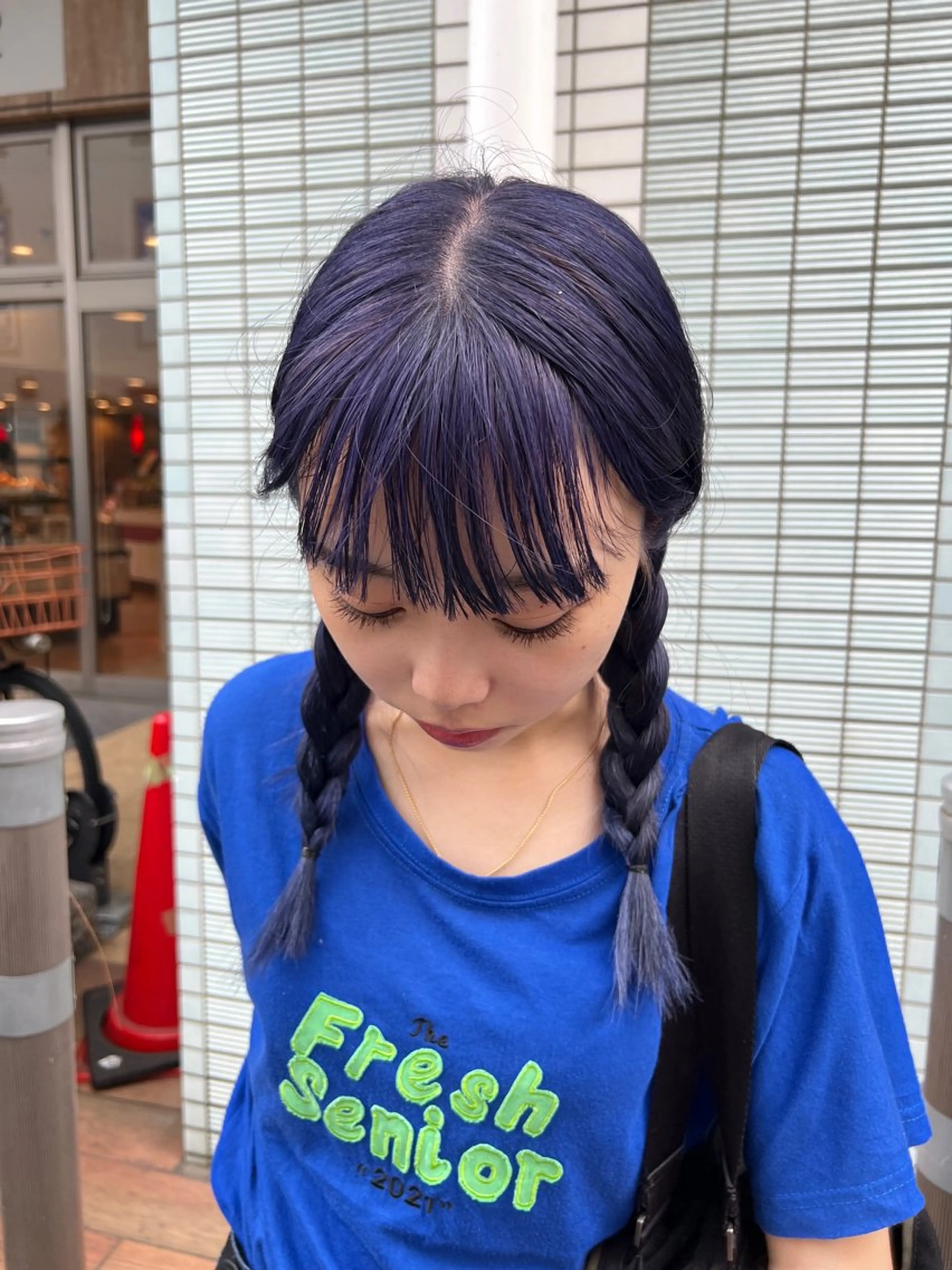 ロング カラー ブルーカラー ブルーパープル パープルカラー 透明感/血色カラー/ 似合せレイヤー/ゆいのヘアスタイル