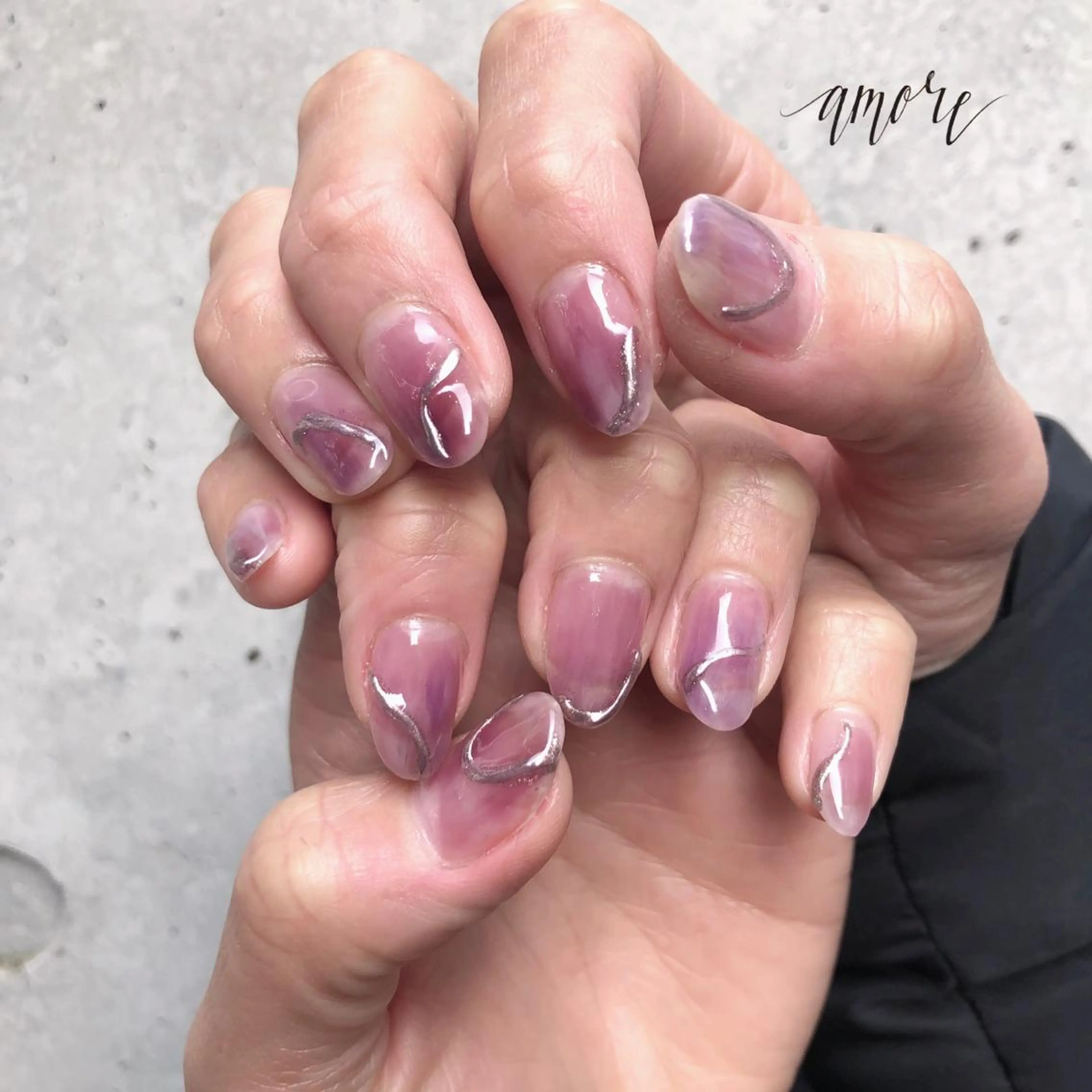 ネイル ジェルネイル ミラーネイル ニュアンスネイル 春ネイル You kyehwaのネイルデザイン