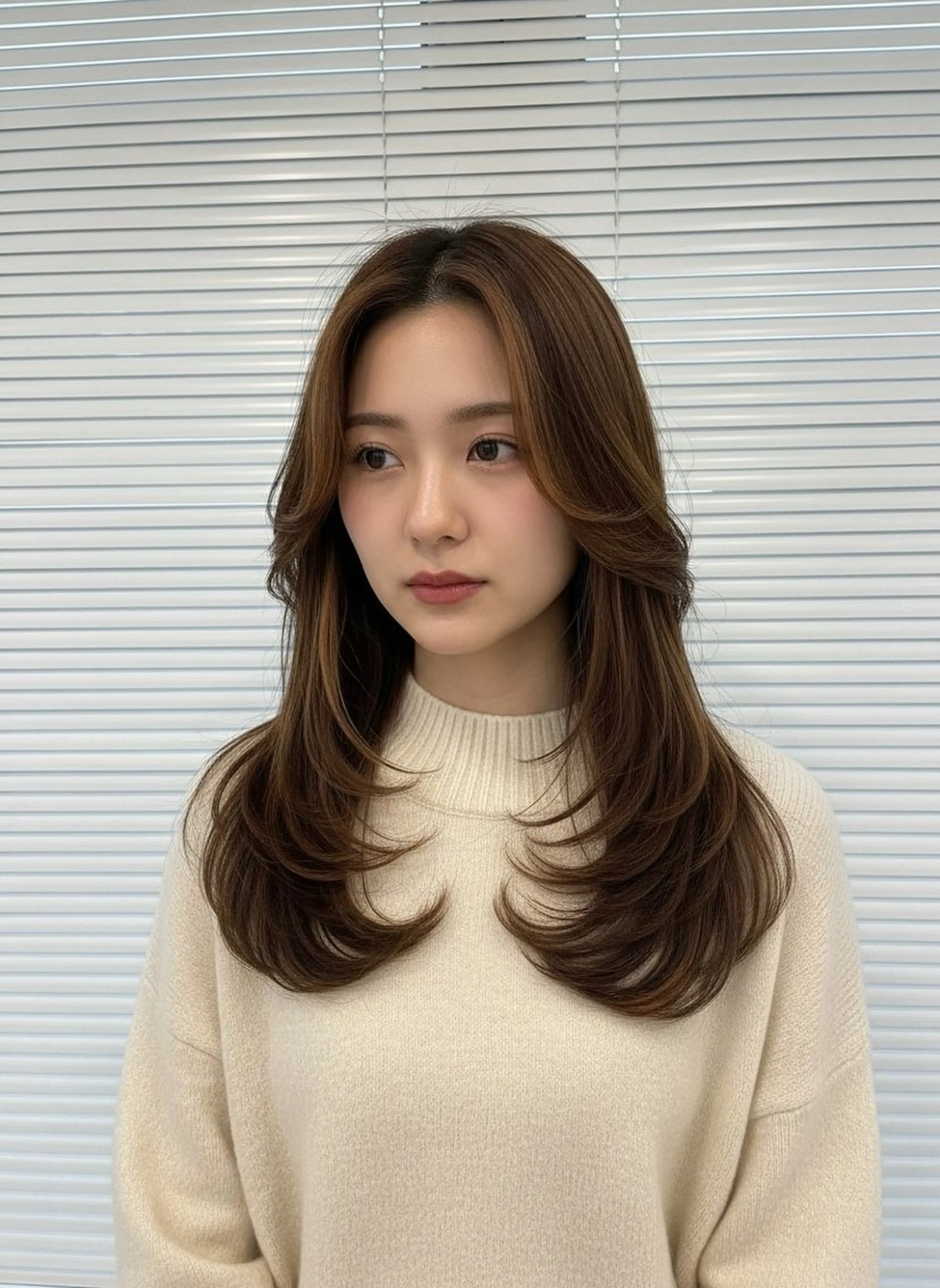 ロング カラー カット ヘアカラー トリートメント ヘッドスパ ヘアセット 🥯縮毛/レイヤー/ ベージュヘア🥯のヘアスタイル