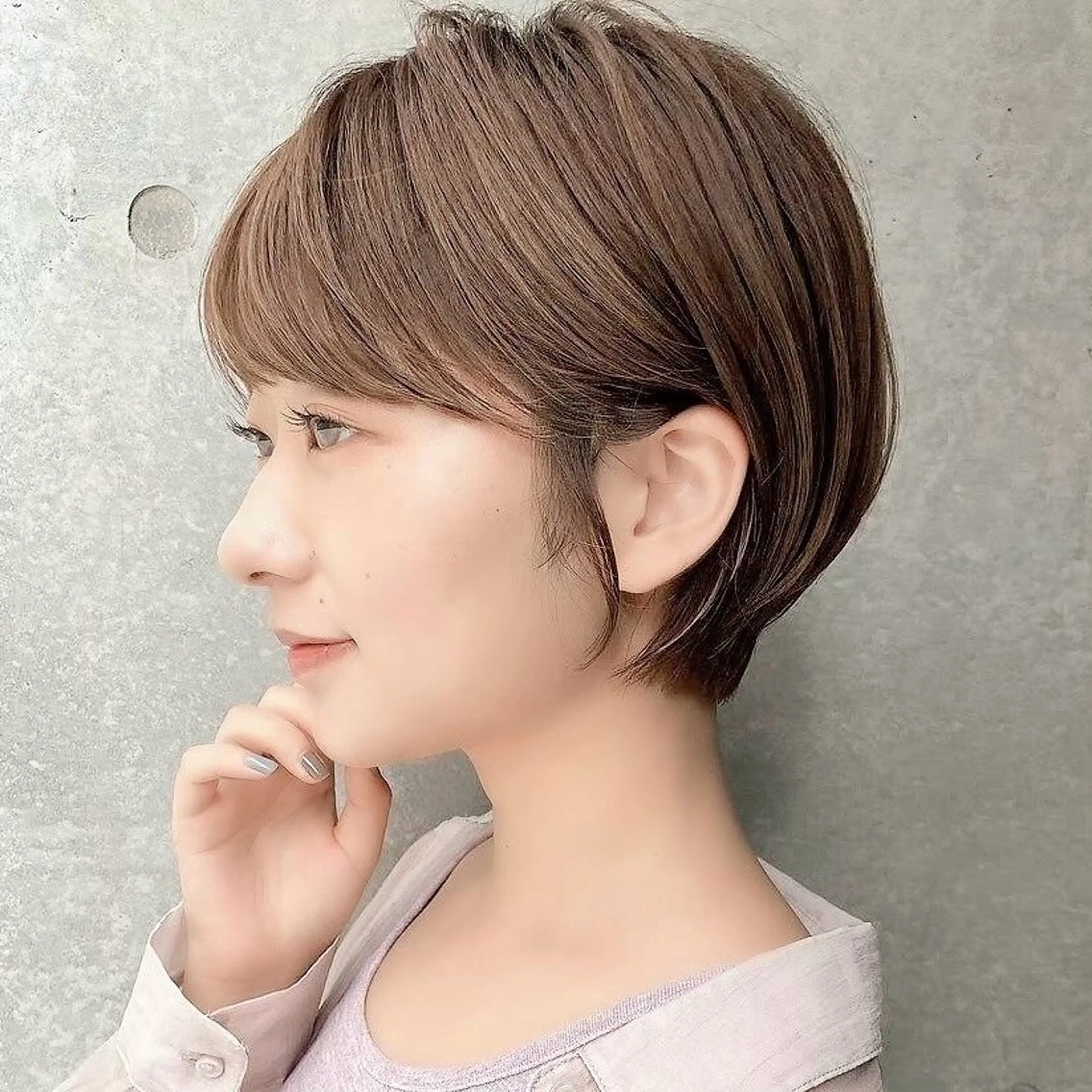 ショート ショート/レイヤー/ 縮毛矯正/ 渡邊莉玖のヘアスタイル