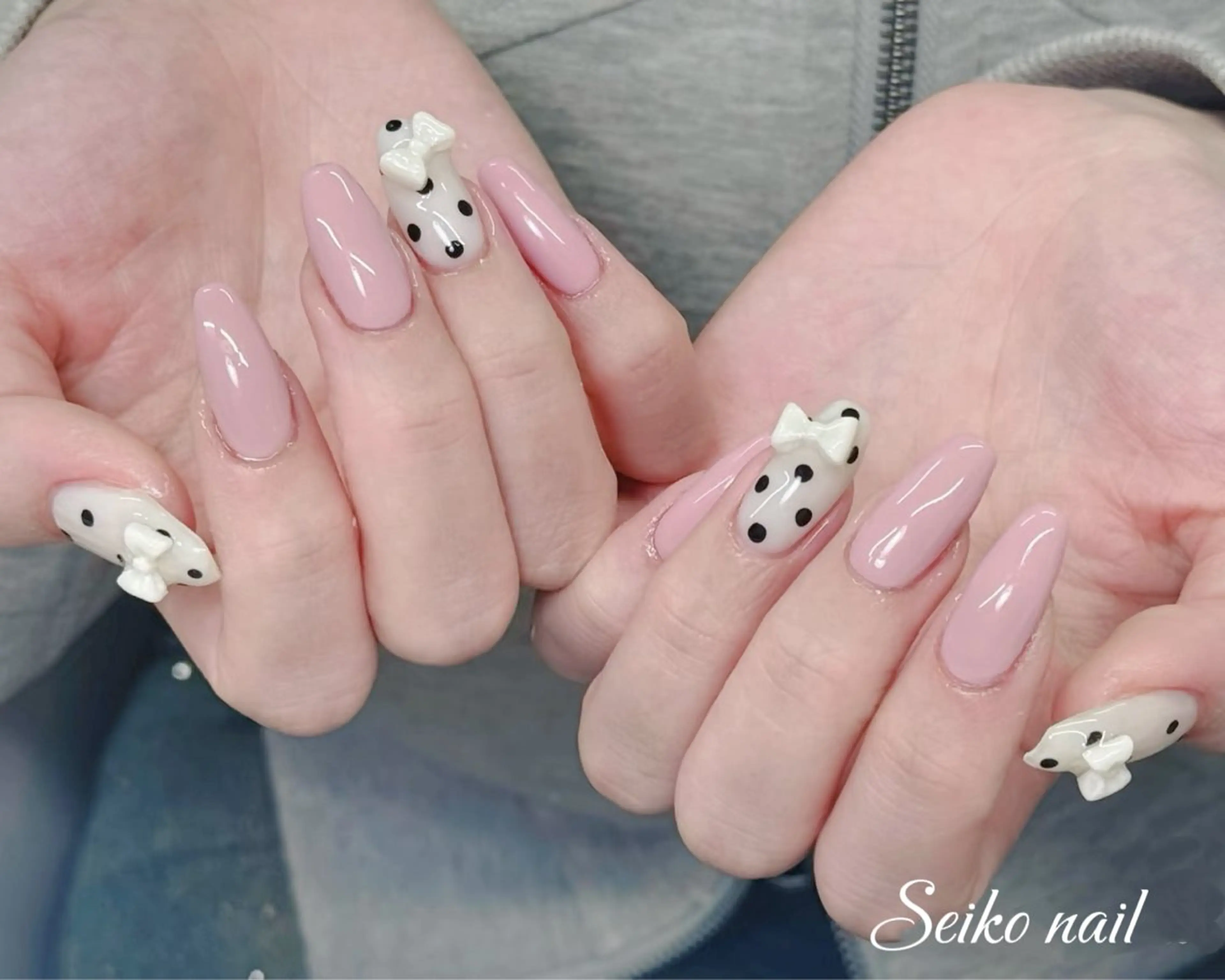 ネイル オーロラネイル 長さ出し フレンチネイル ジェルネイル ガーリー ハンドネイル seiko nail Nanami（渋谷）のネイルデザイン