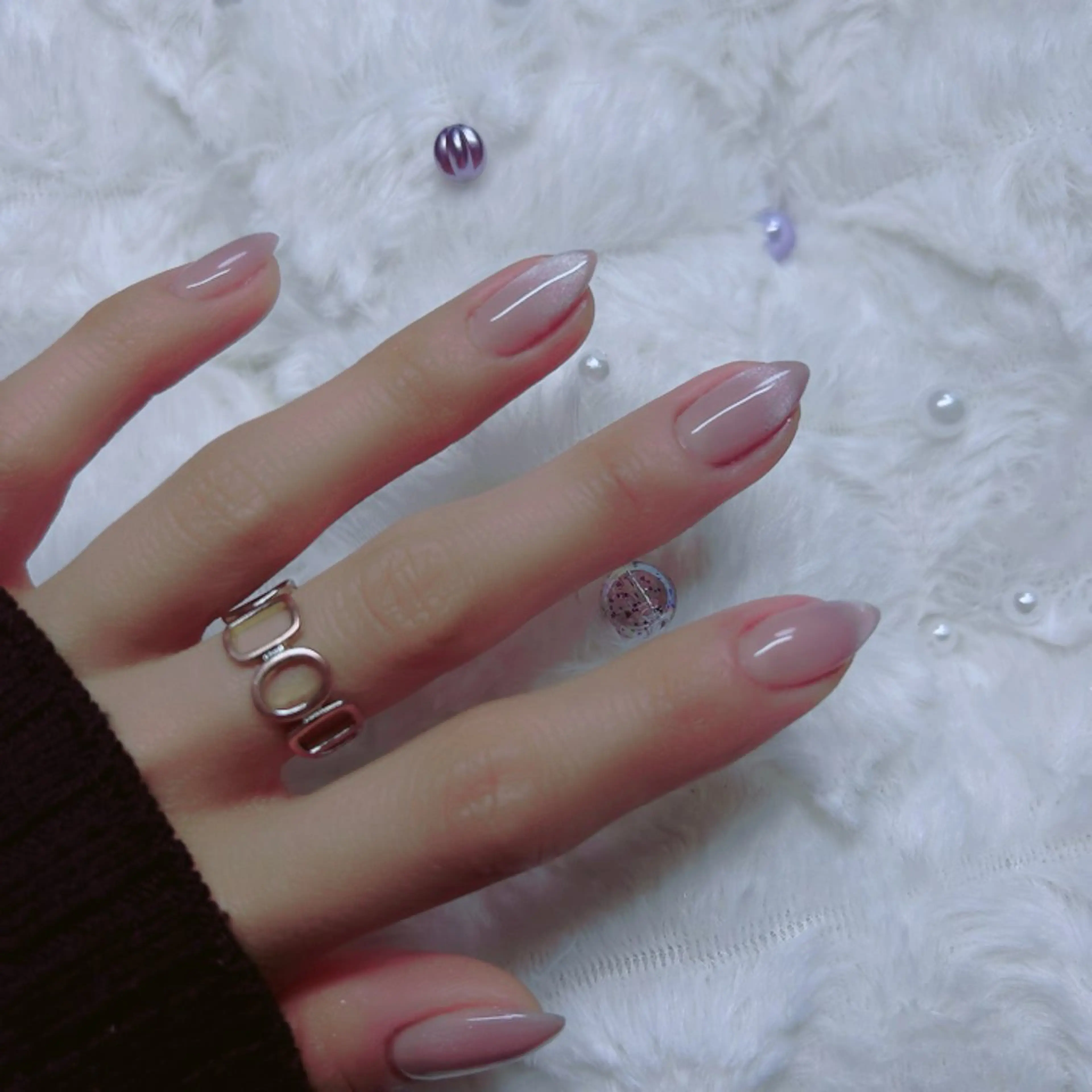 ネイル フラッシュネイル マグネットネイル パステルネイル パープル ANNE綾瀬店 eriのネイルデザイン