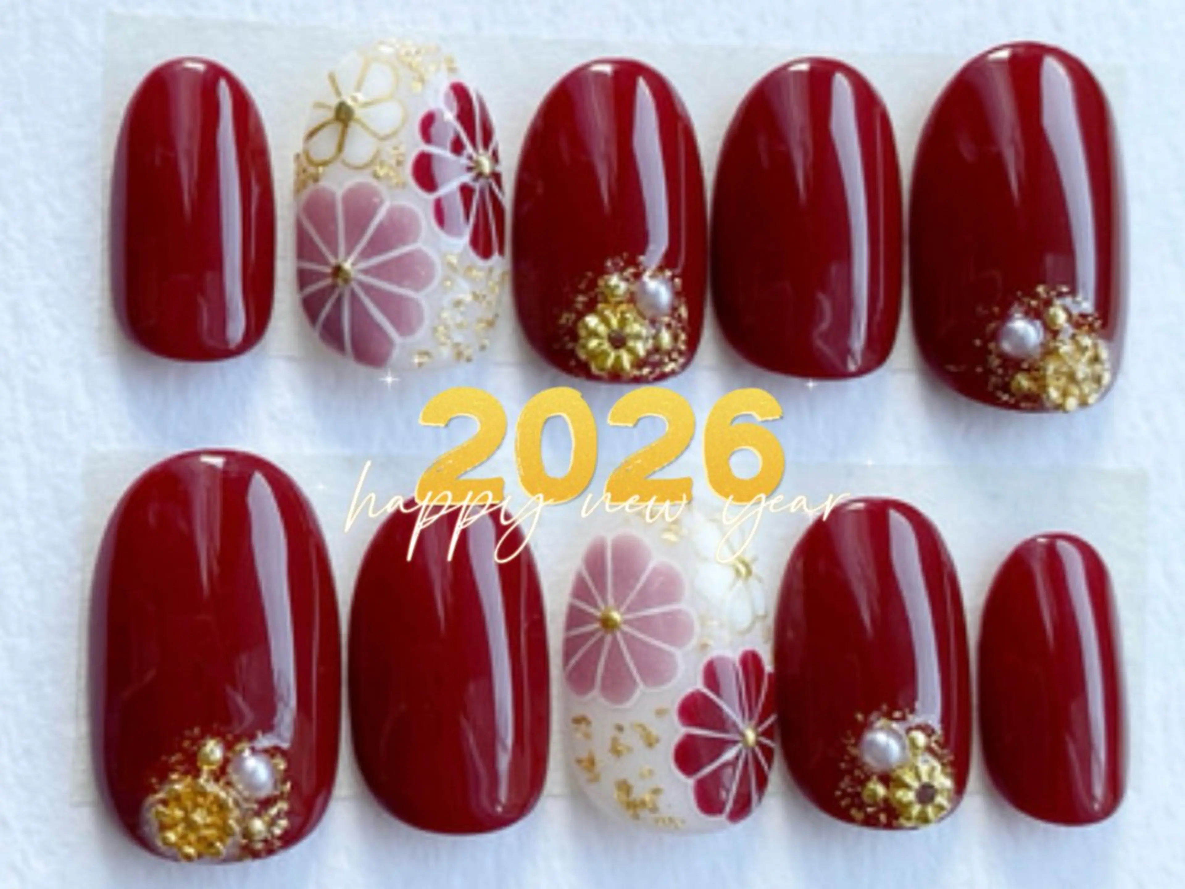 ネイル アートネイル 成人式 ハンドネイル ネイルサロン lotusのネイルデザイン