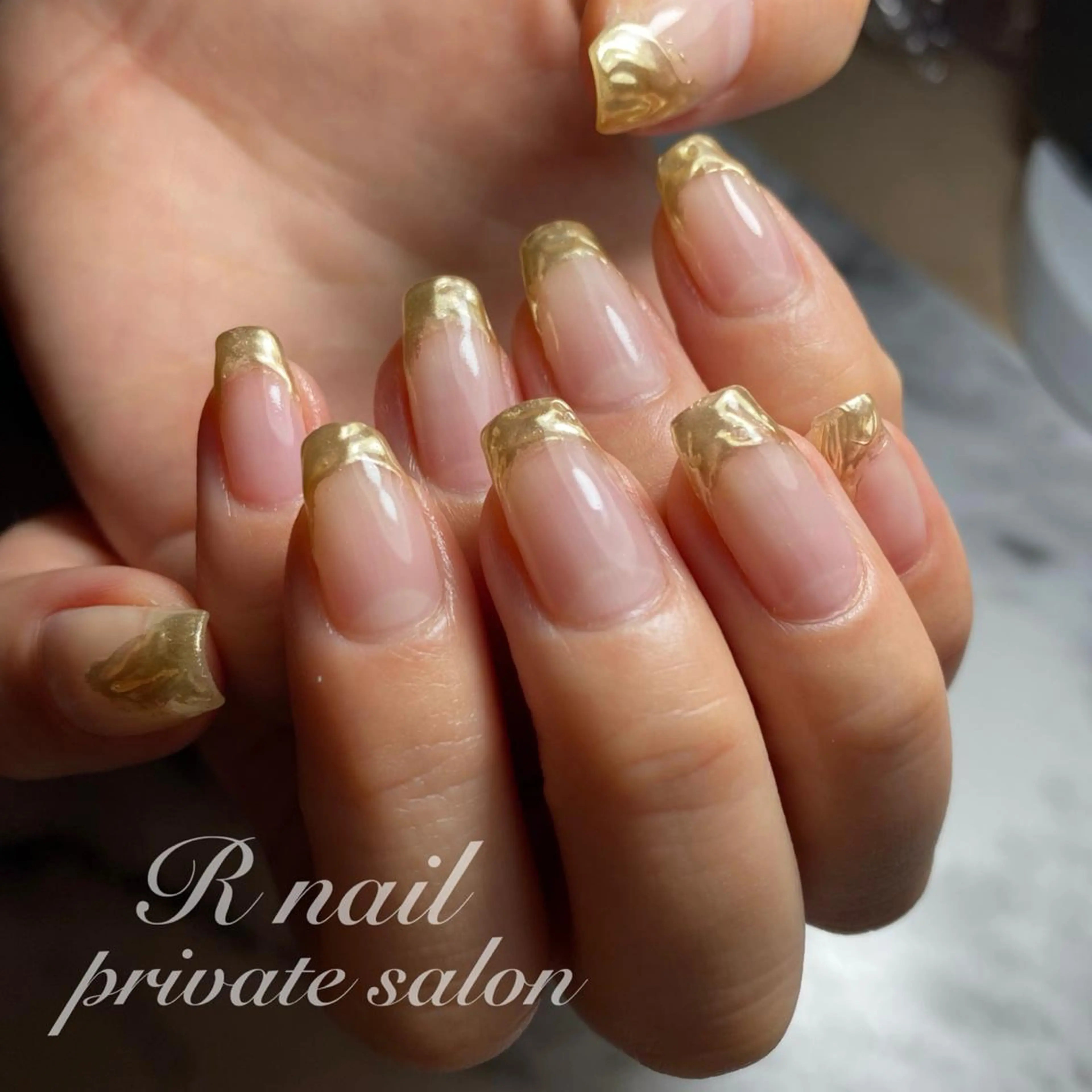 ネイル フレンチネイル ミラーネイル R nailのネイルデザイン