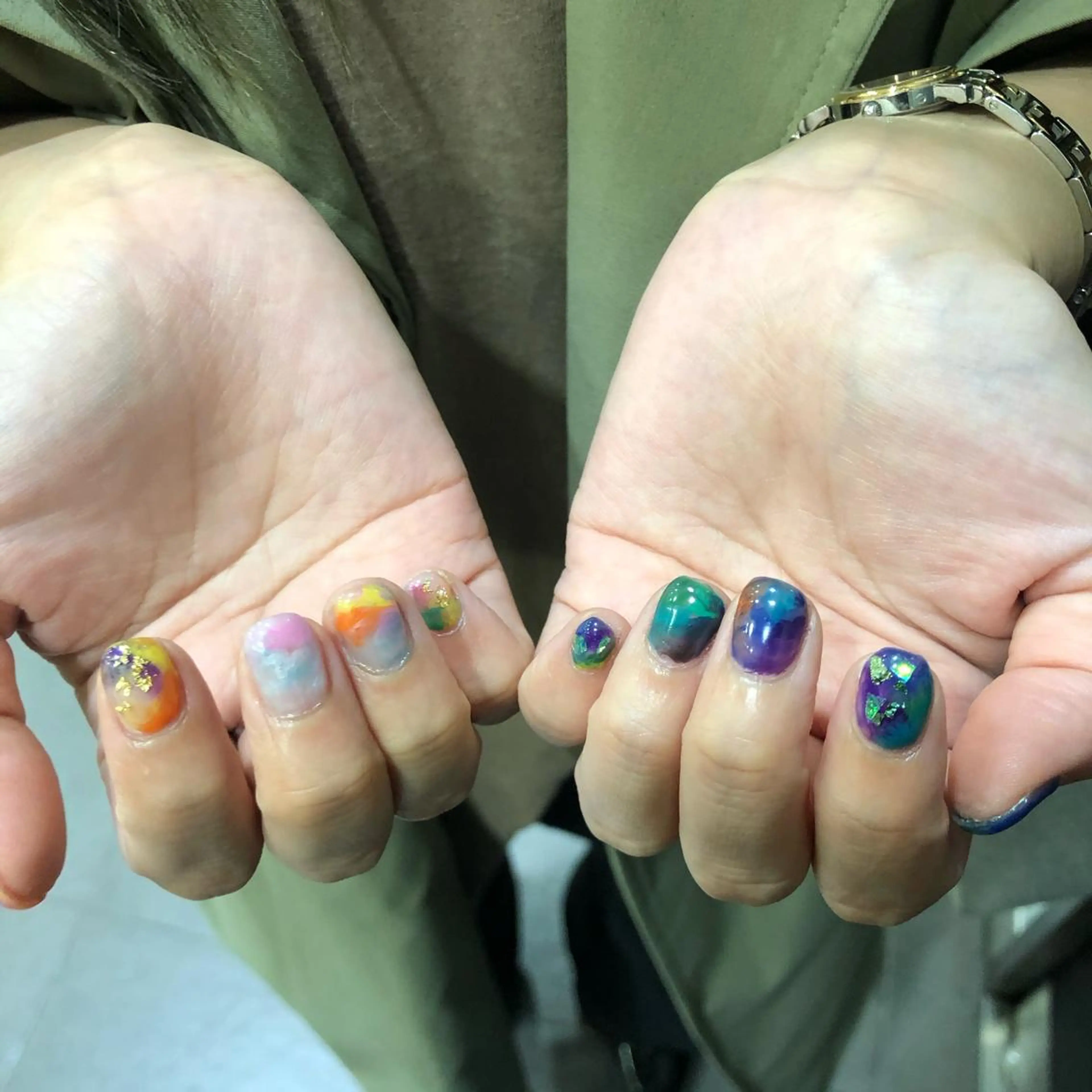 カラー ネイル マツエク・マツパ パステルネイル チャンモリパーマ/韓 国/Minami🦋のヘアスタイル