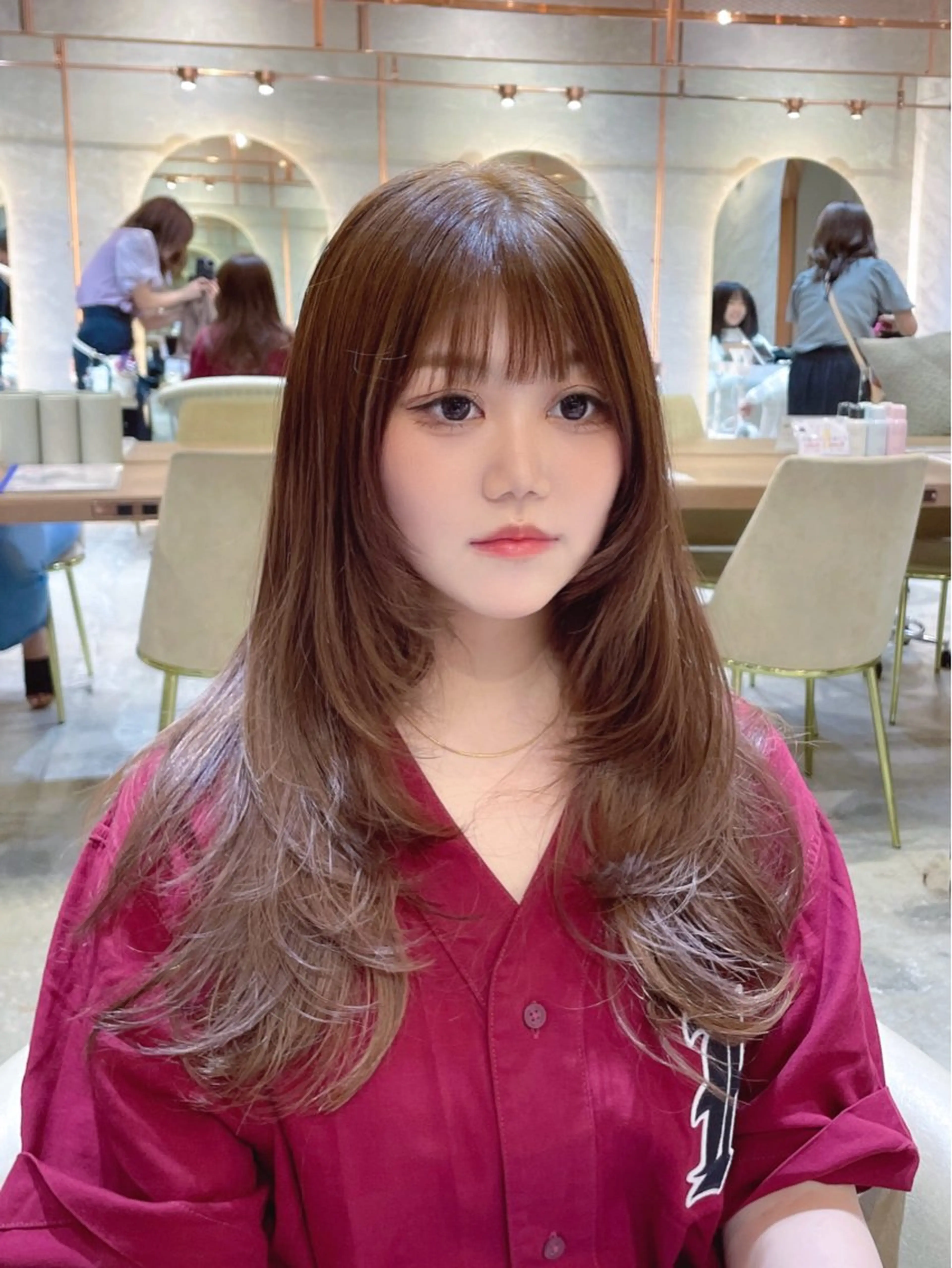 ロング カラー 透明感カラー／韓国 レイヤーmomokaのヘアスタイル