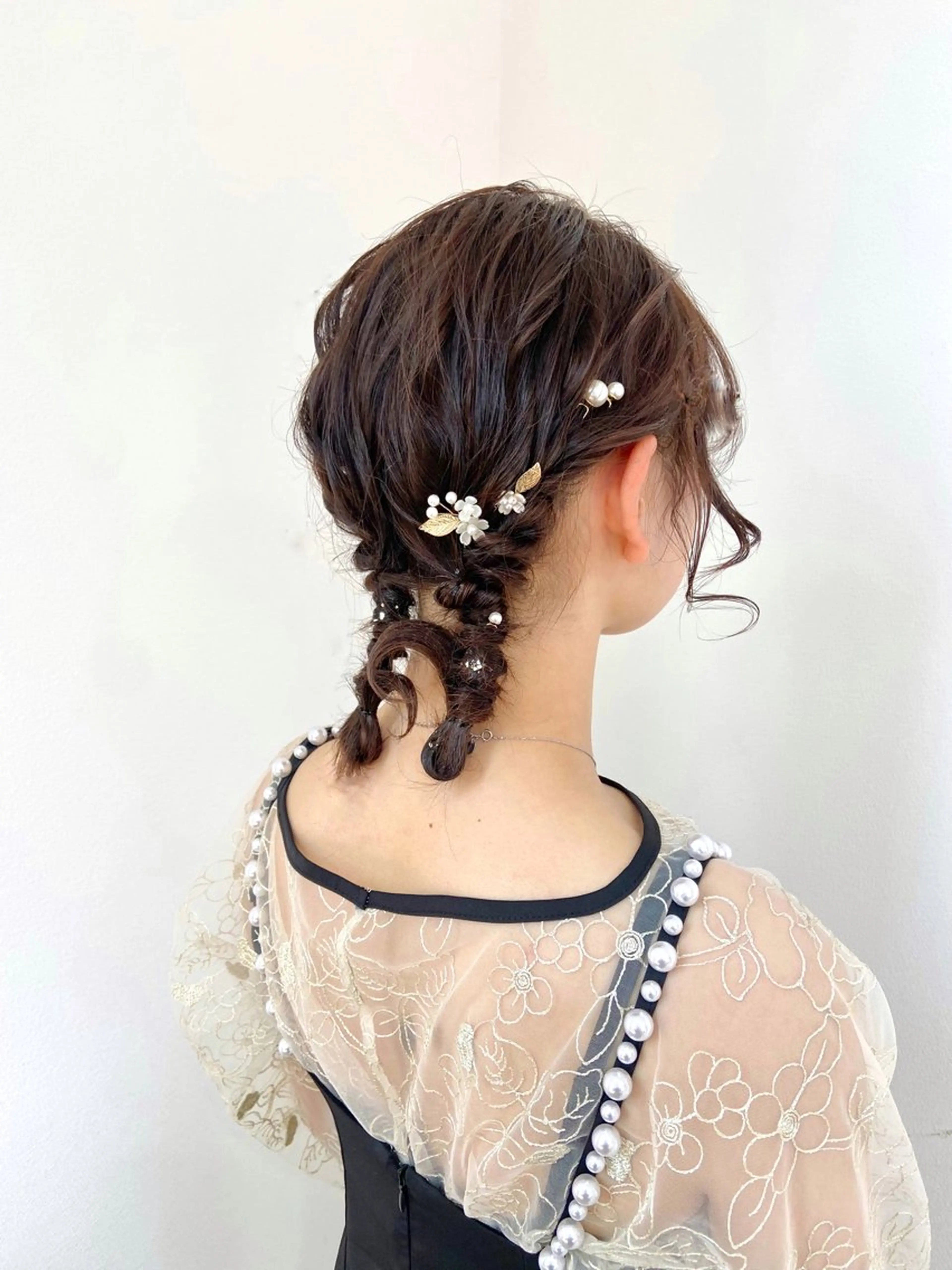 ミディアム ヘアアレンジ 結婚式・ブライダル 🌼memoto 東三国店🌼のマツエク・マツパデザイン