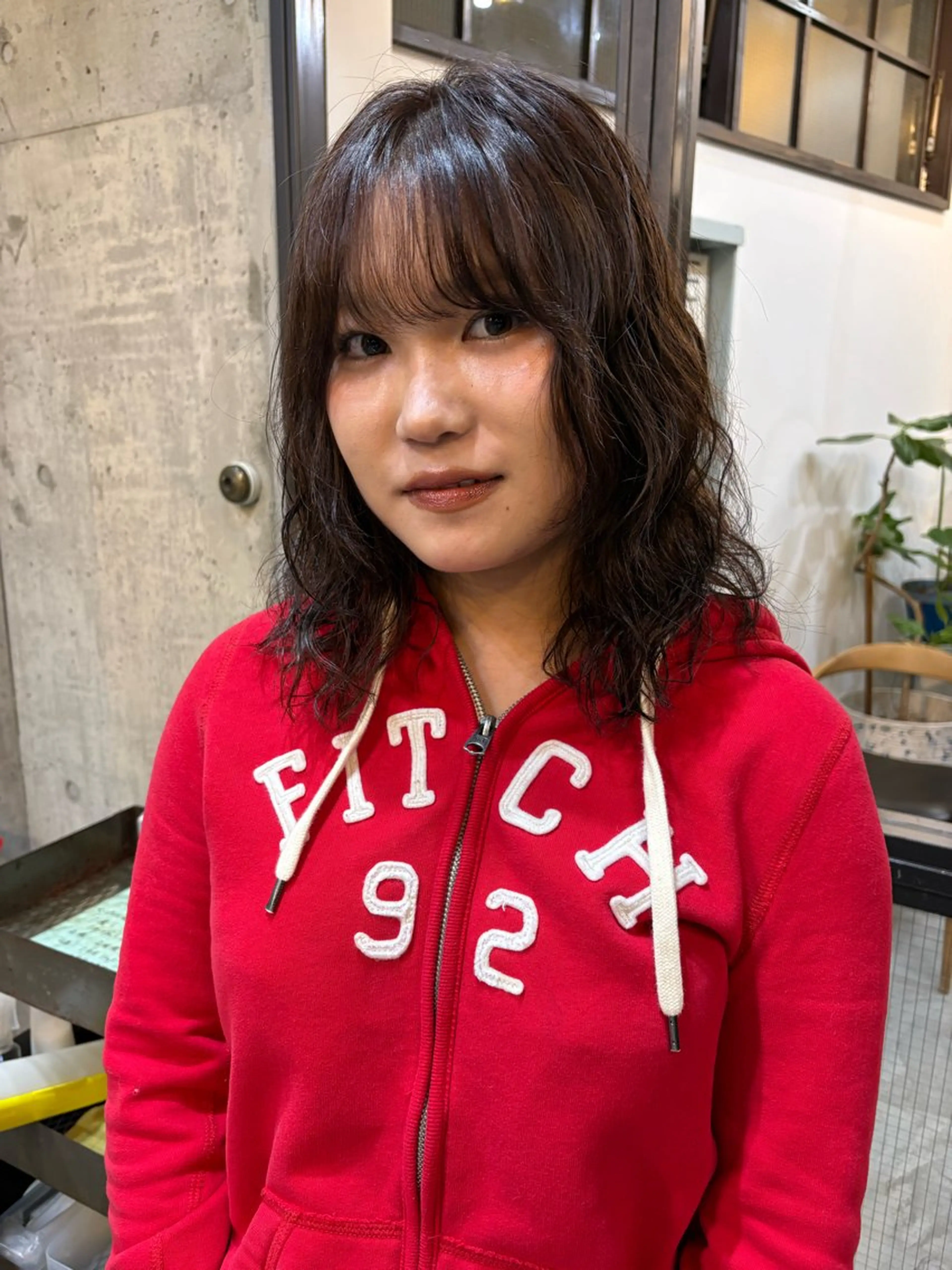 ミディアム カラー パーマ 無料カット/ 癖毛風パーマ/凜のヘアスタイル