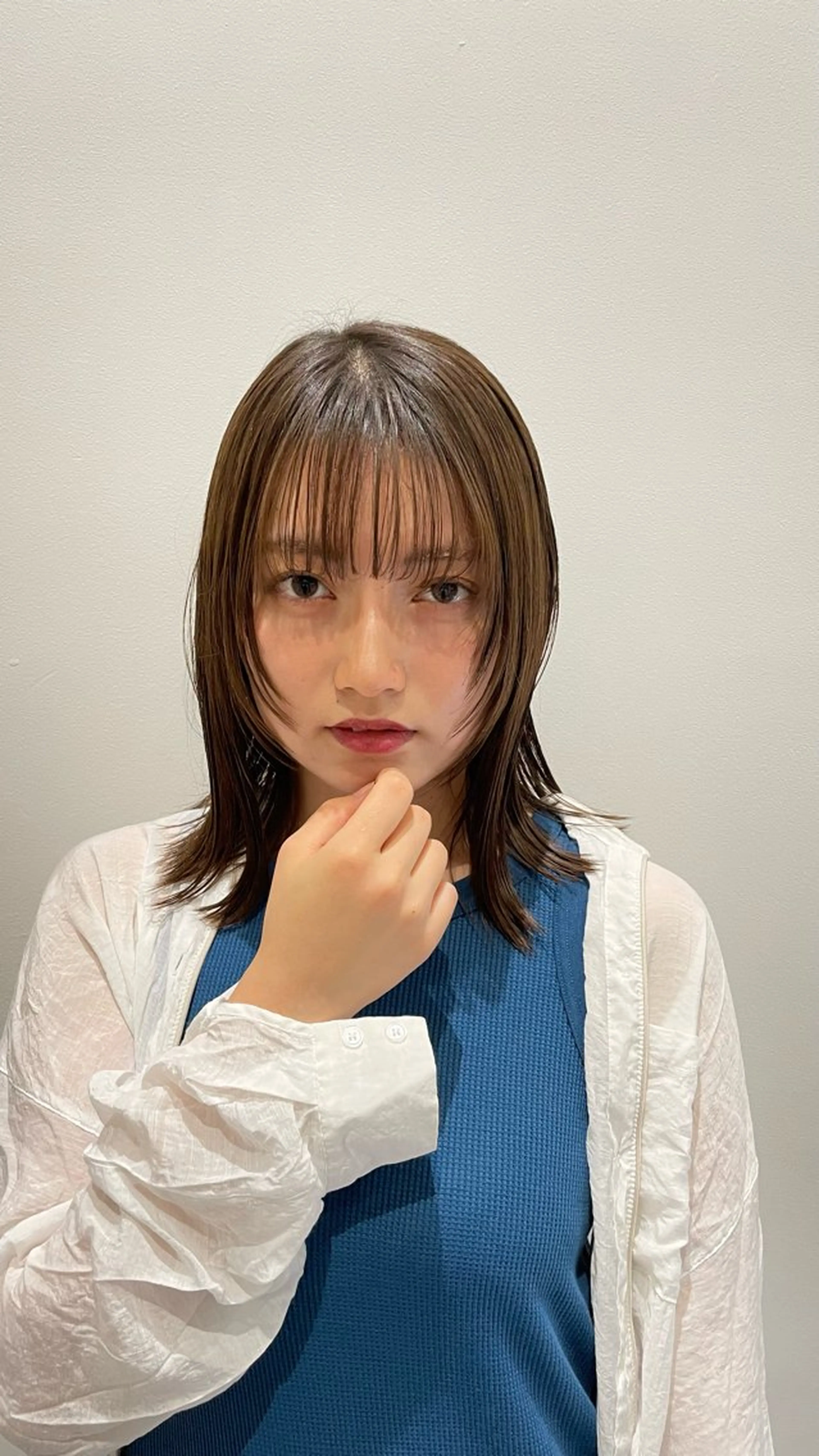 ミディアム カラー カット ヘアカラー トリートメント 山本 佳奈のヘアスタイル