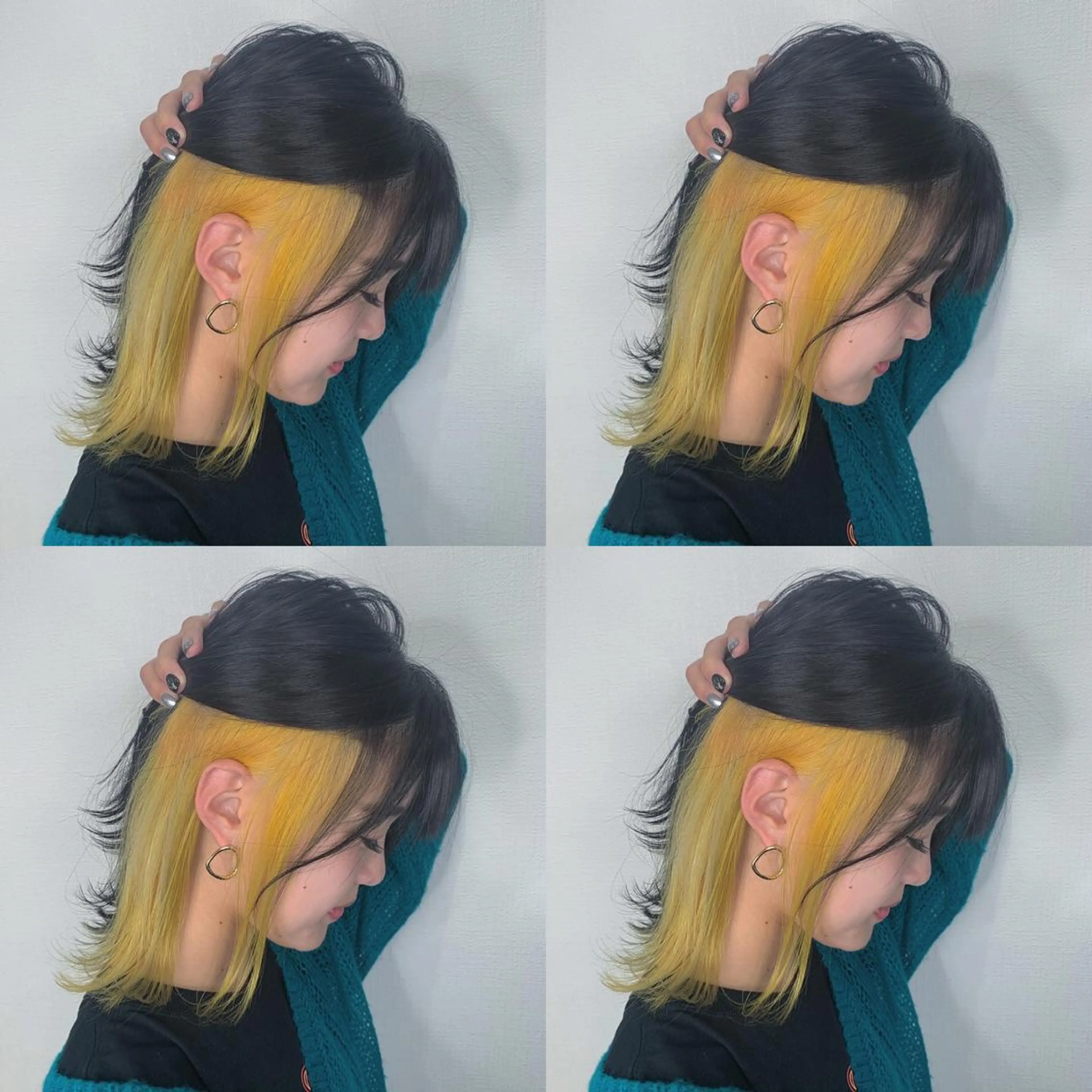 ミディアム アッシュ ハイライト シースルーバング ヘアカラー actanoid etto所属・佐藤 香太のヘアスタイル