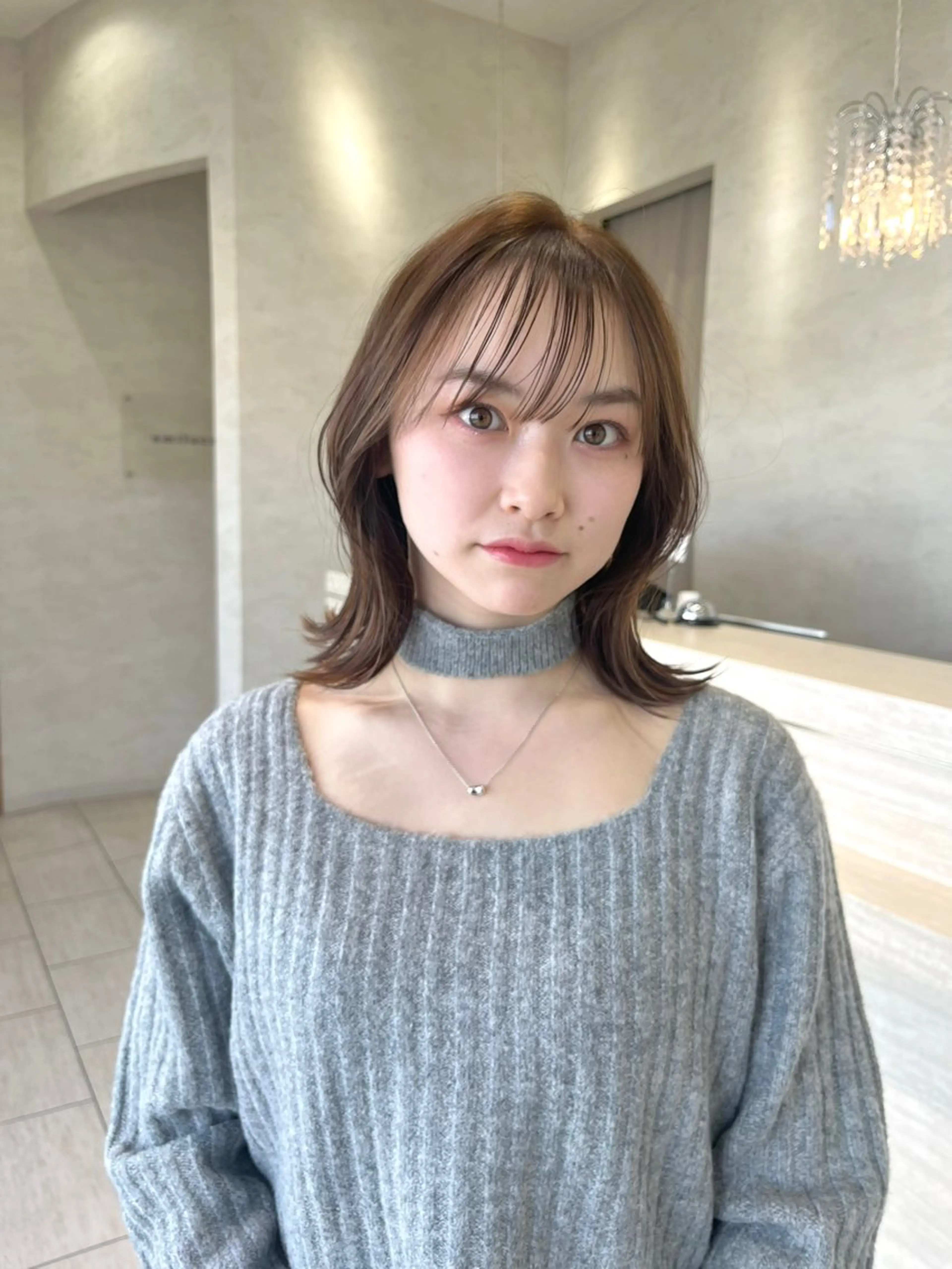 ミディアム カラー ヘアカラー トリートメント miku/ 透明感カラーのヘアスタイル