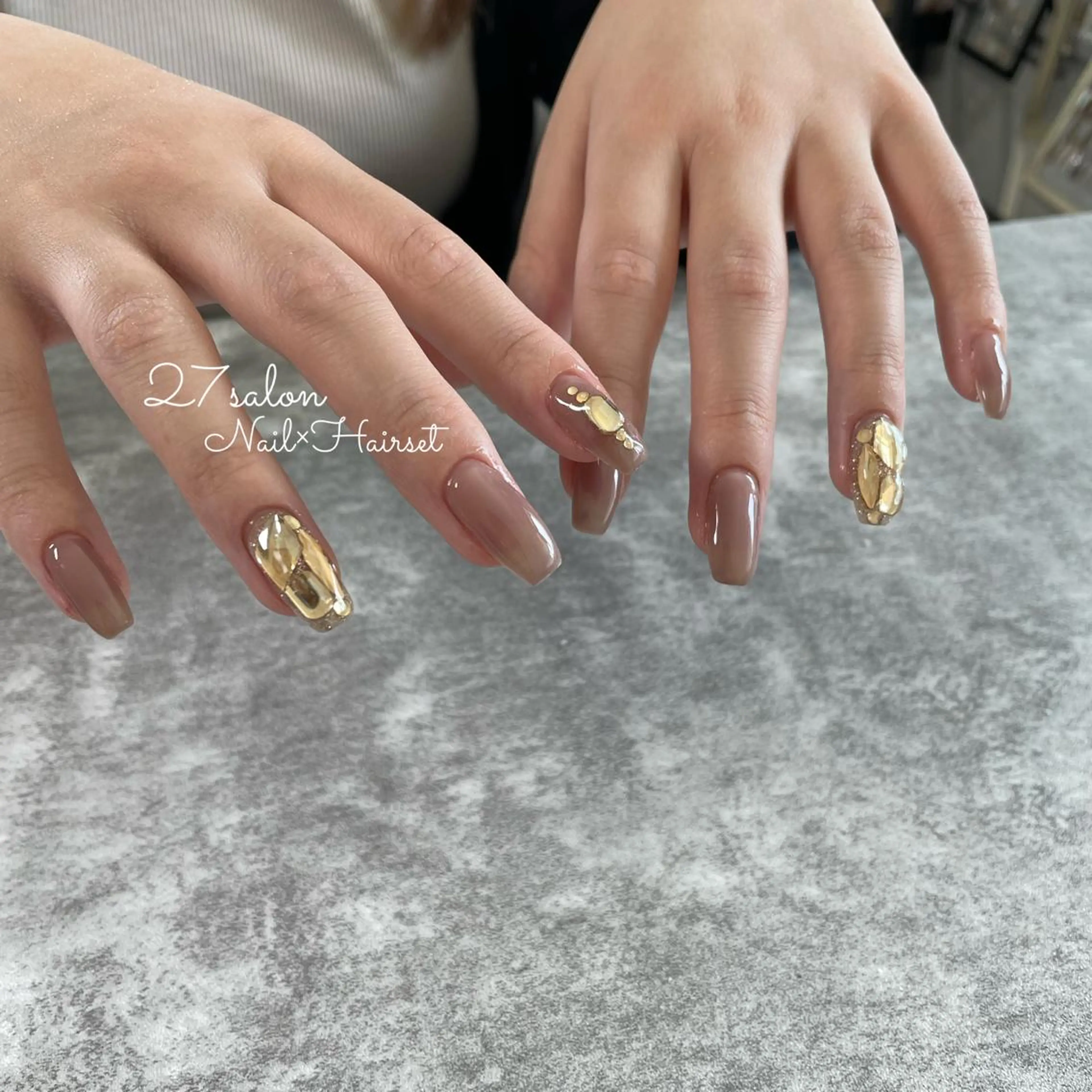 ネイル 韓国ネイル ワンホンネイル 27salon yuinaのネイルデザイン