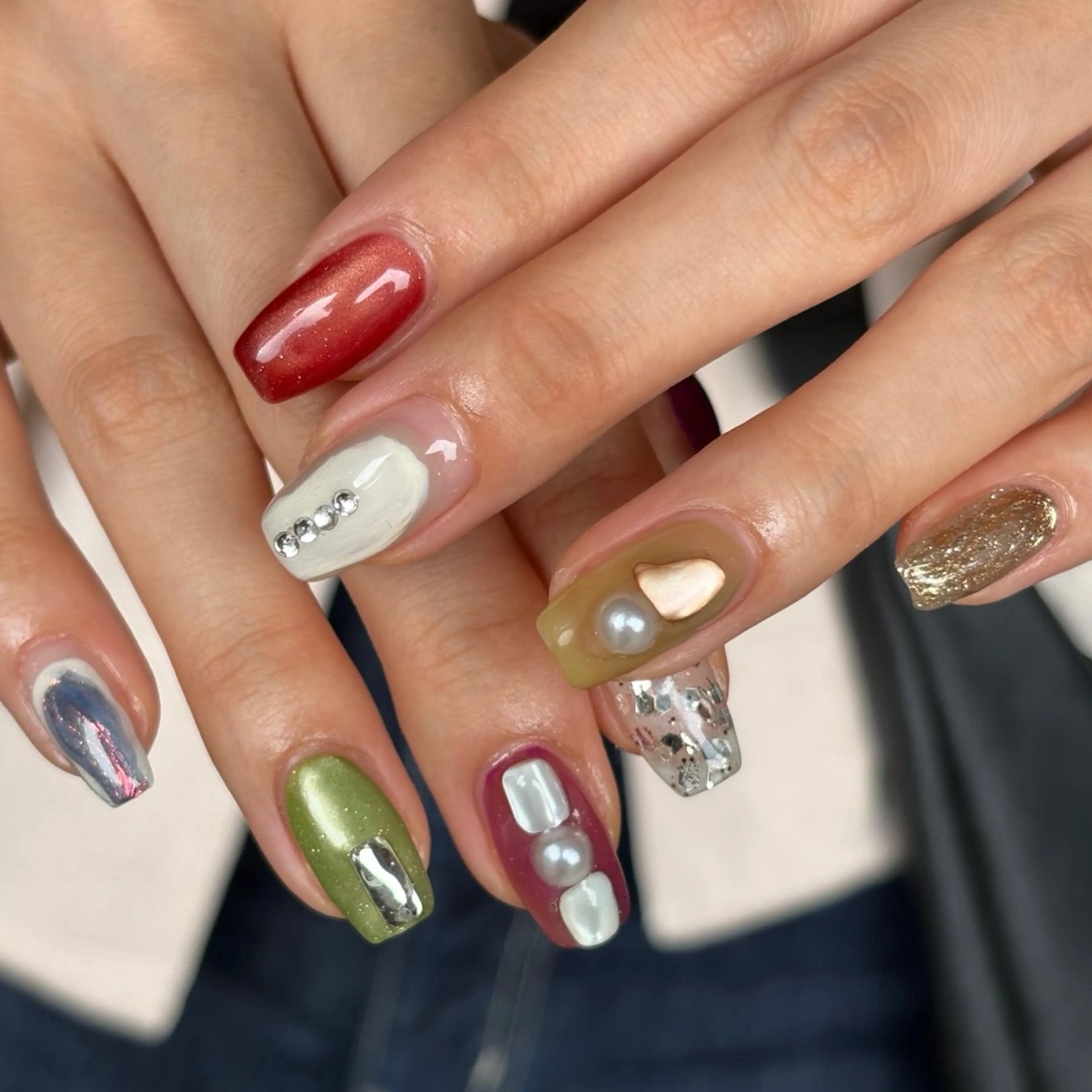 ネイル 韓国ネイル ニュアンスネイル ハンドネイル amuse 手書きニュアンスのネイルデザイン