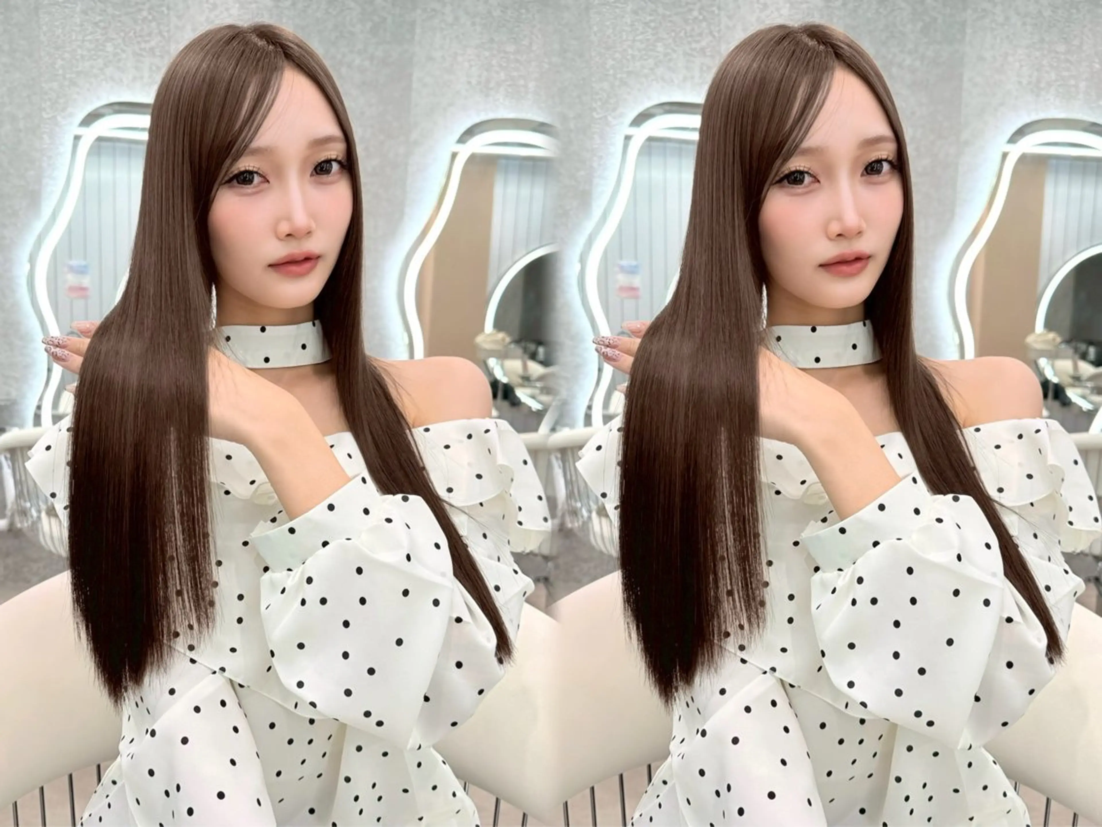 ロング カラー ヘアアレンジ アッシュ 黒髪 ブリーチ ブルーカラー ブルーブラック カット ヘアカラー 縮毛矯正 トリートメント ヘアセット 大宮‎🩵縮毛矯正 髪質改善 佐藤 和のヘアスタイル