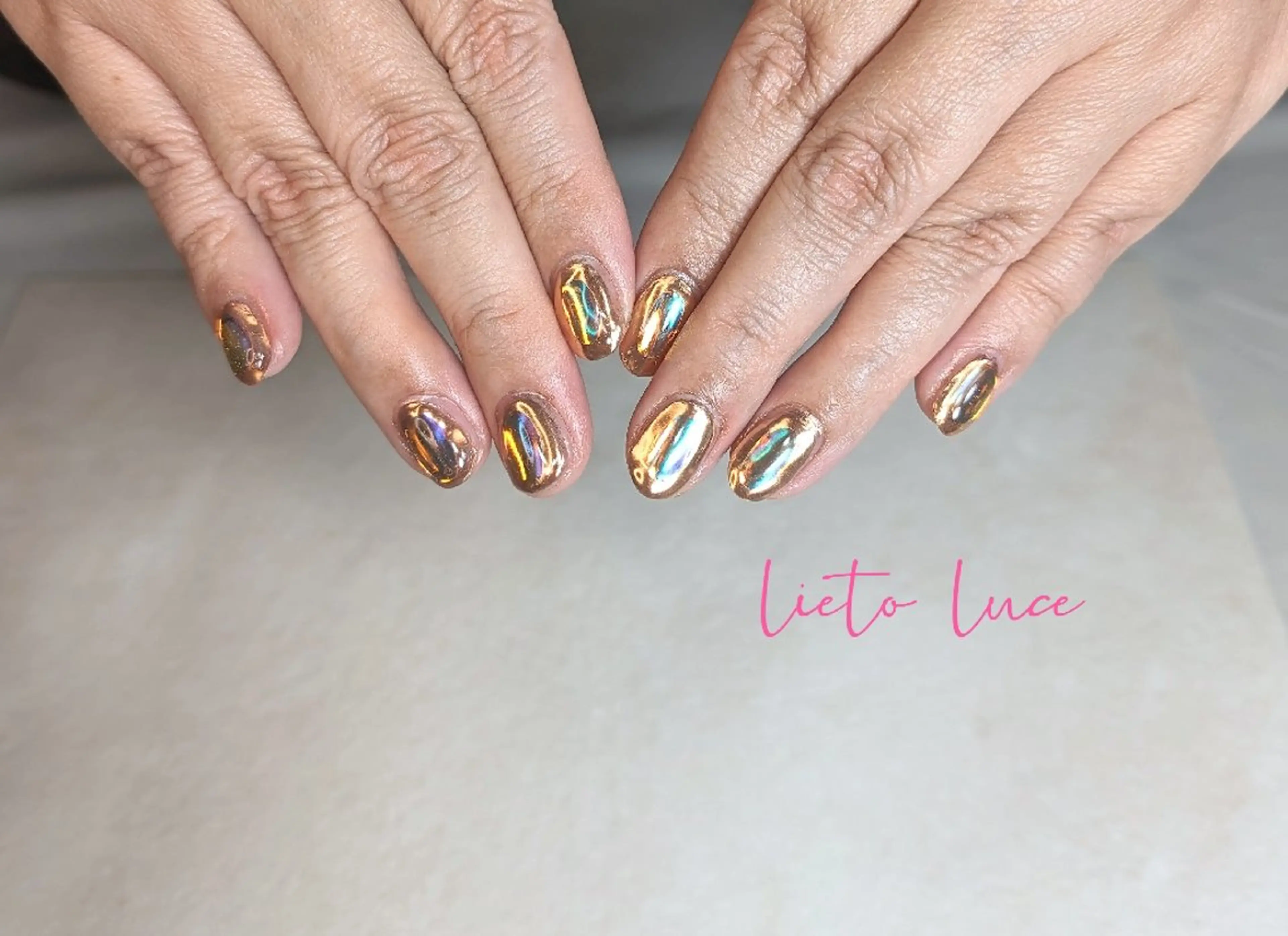 ネイル ゴールド ラメ(グリッター) ハンドネイル lieto luce Yukaのネイルデザイン