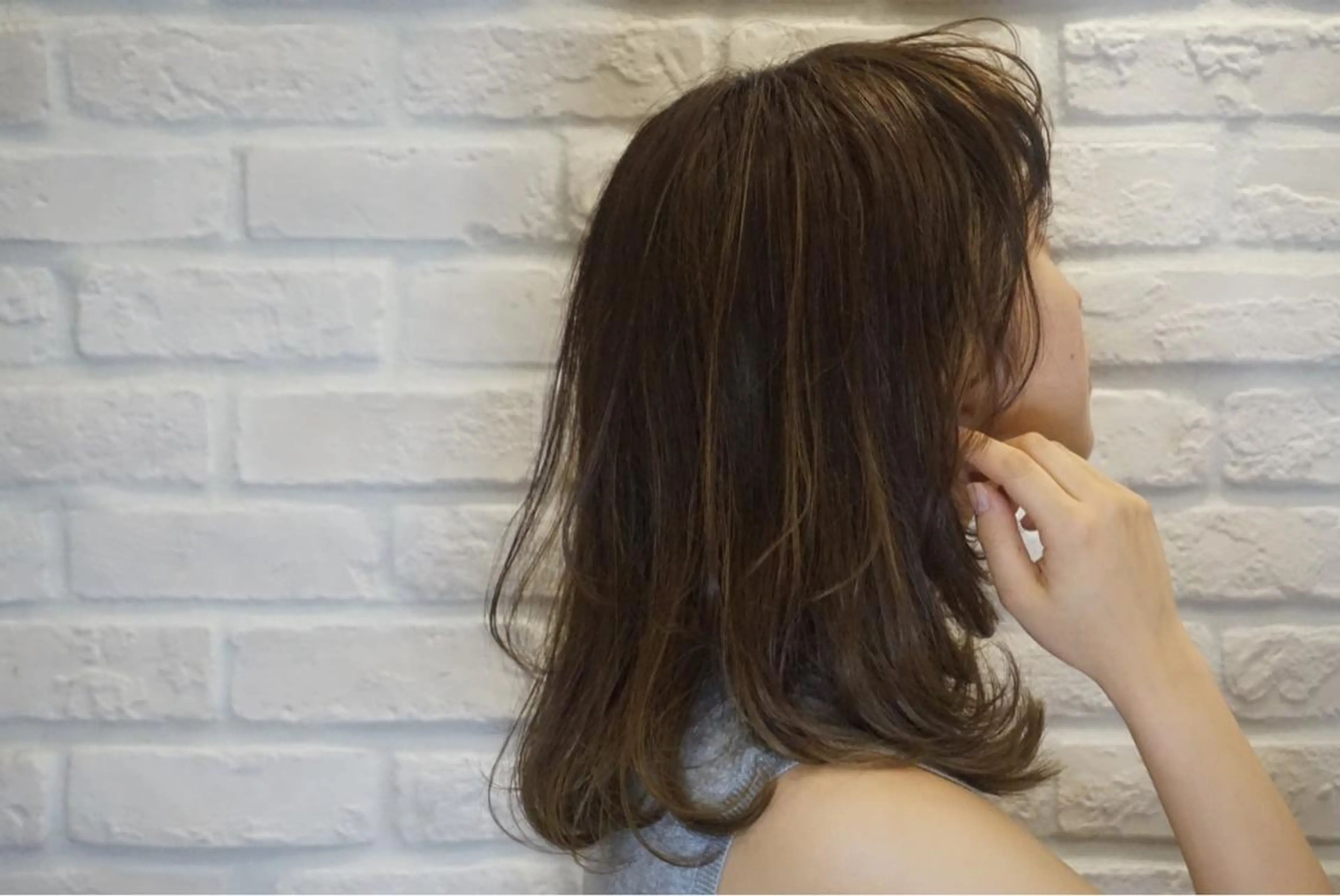 セミロング カラー ヘアアレンジ ブラウンカラー SHANTi 飯塚 ヘアセット/髪質改善のヘアスタイル