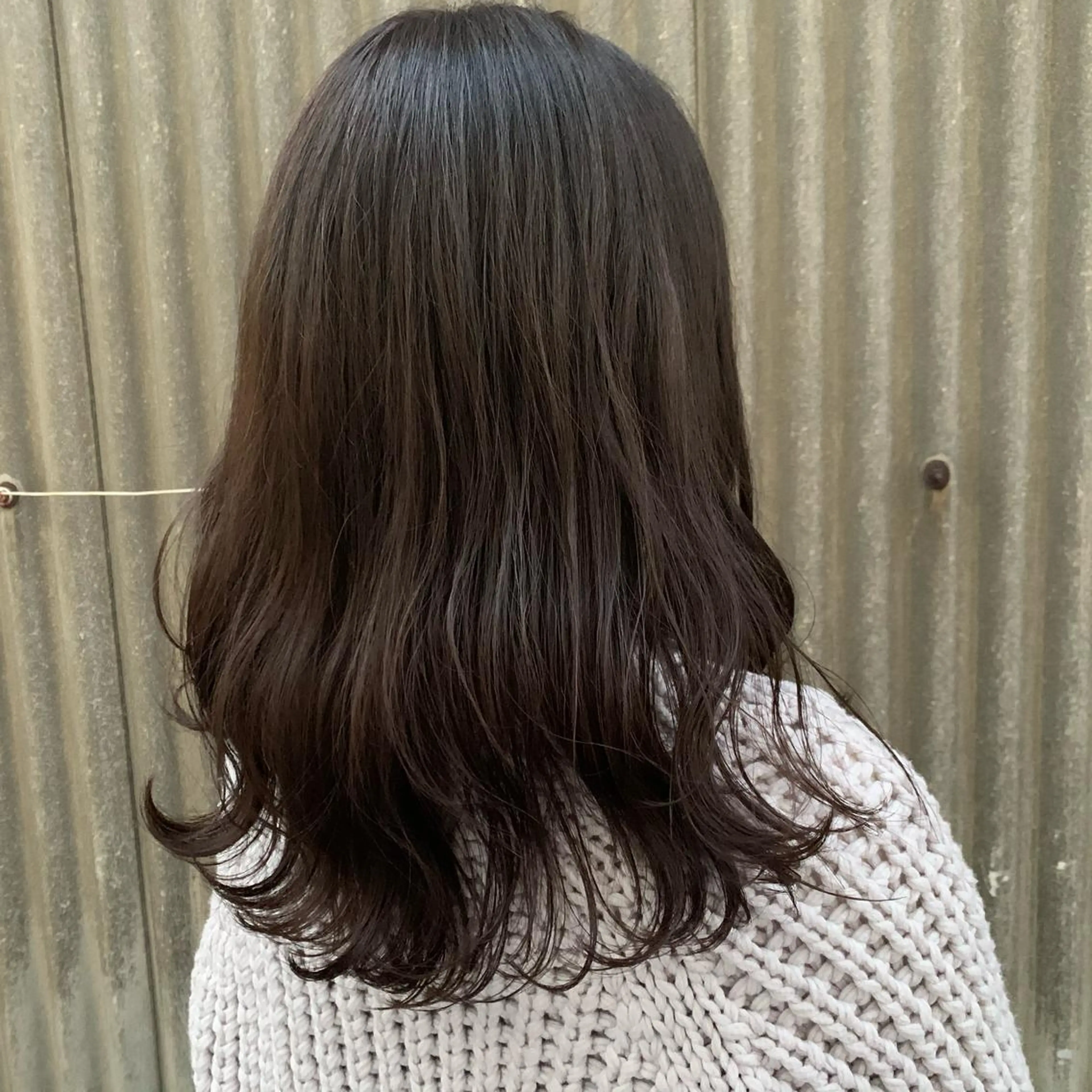 ロング カラー アッシュ オリーブアッシュ 野々村 朋美のヘアスタイル