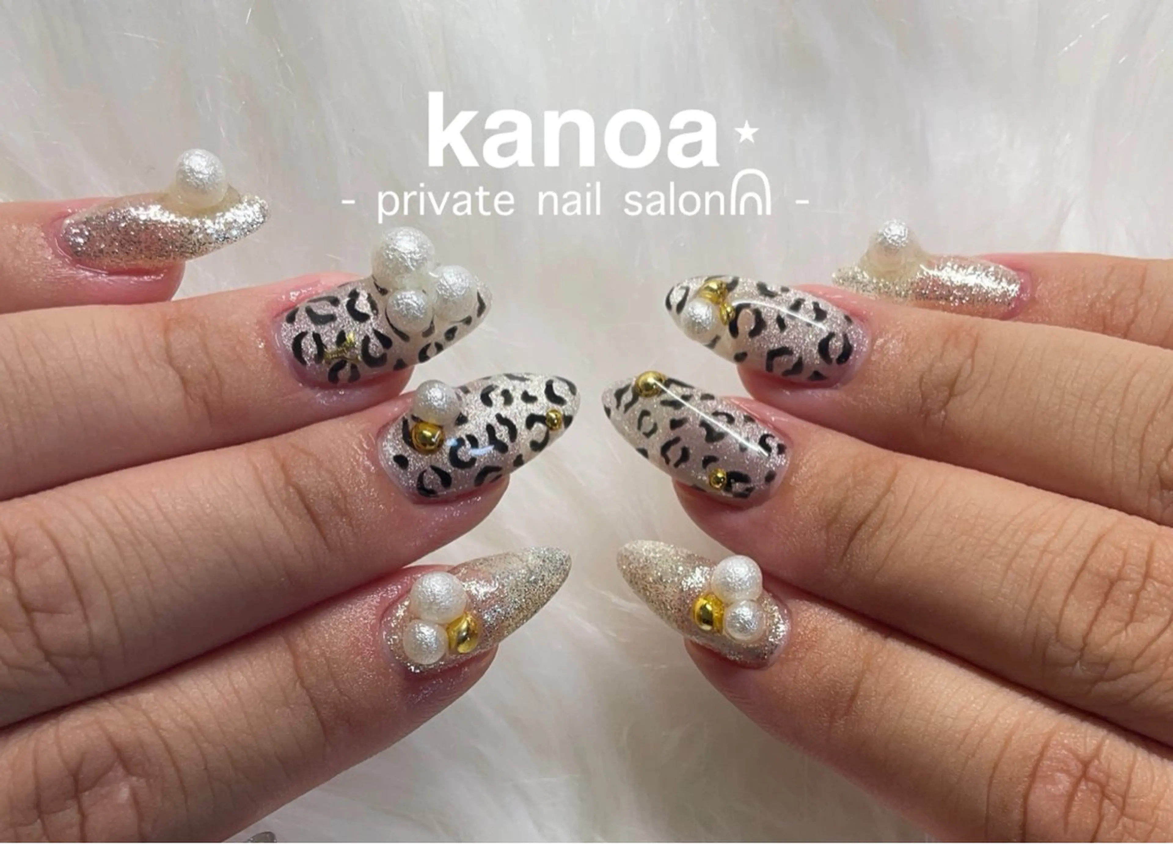 ネイル アニマル柄 マグネットネイル kanoa nailのネイルデザイン
