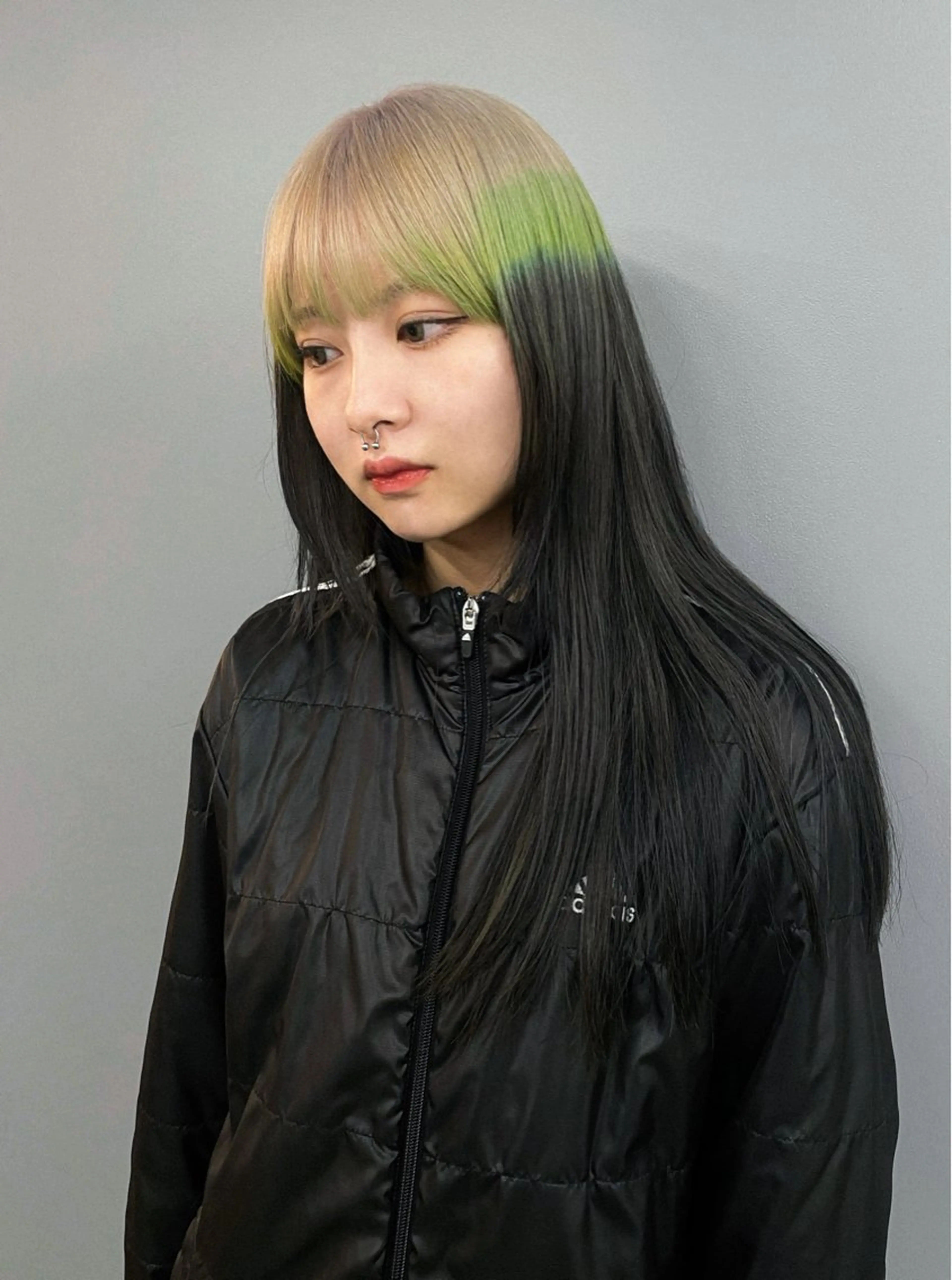 セミロング カラー ヘアアレンジ ハッシュカット/ 韓国ヘア☽⋰mahoのヘアスタイル