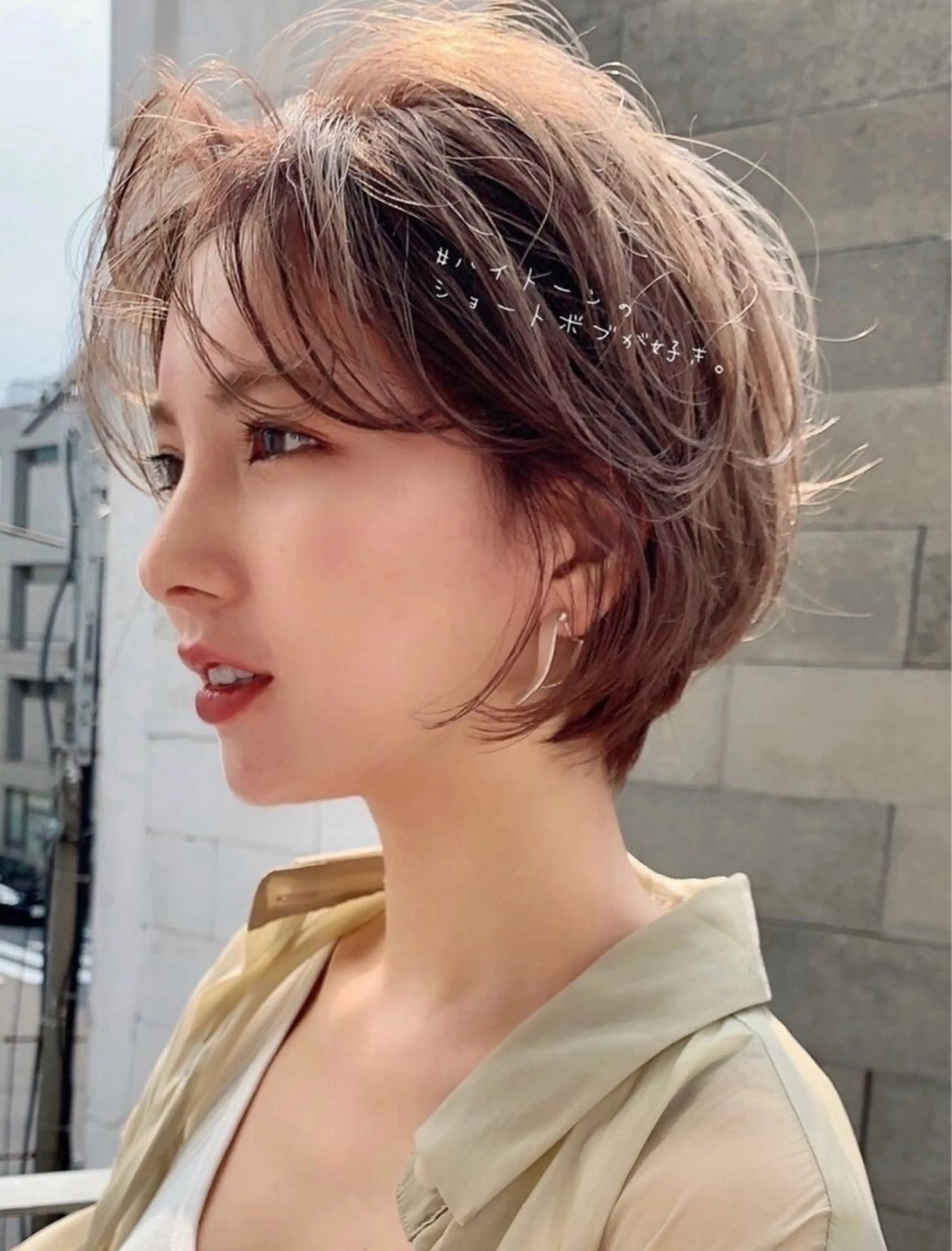 ショート ショートボブ ボブ かきあげバング 髪質改善 オン眉 i.Ehime所属・VIEW EHIME 齋藤  あつきのヘアスタイル