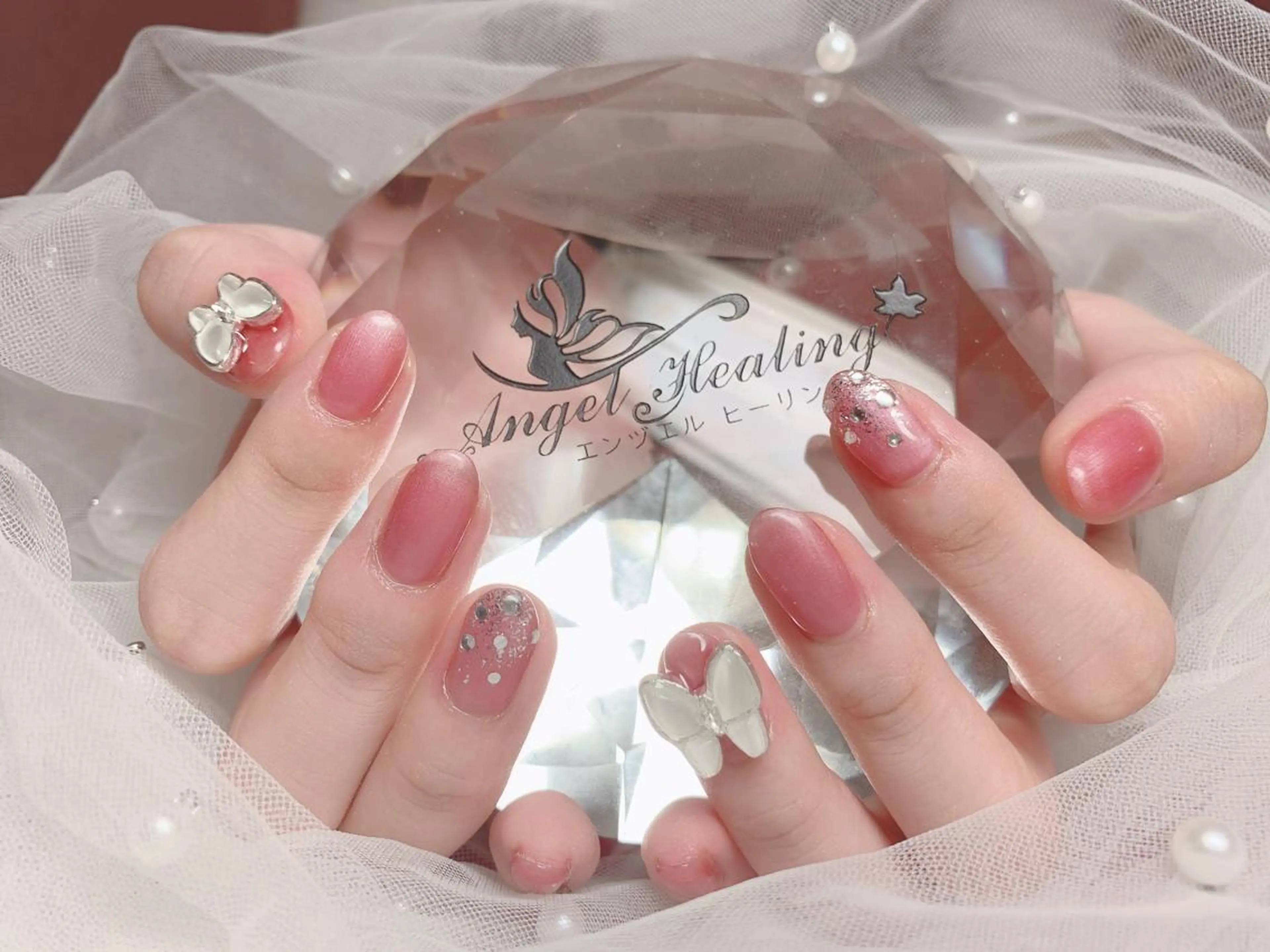 ネイル ピンク エンジェル ヒーリング 矢場町店のネイルデザイン