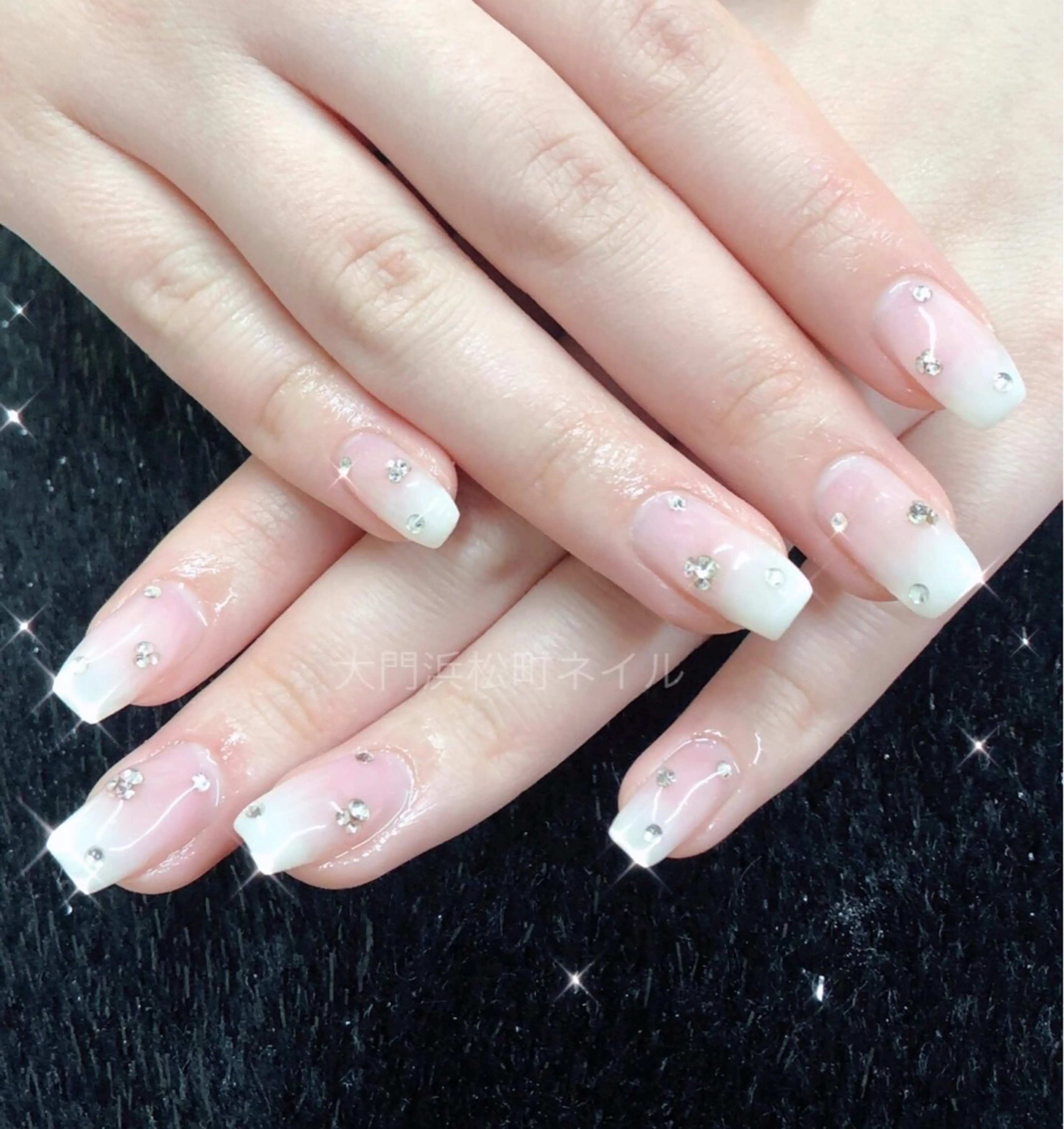 ネイル ボルドー 成人式 フレンチネイル ガラスフレンチ マグネットネイル 大門浜松町 ネイルのネイルデザイン