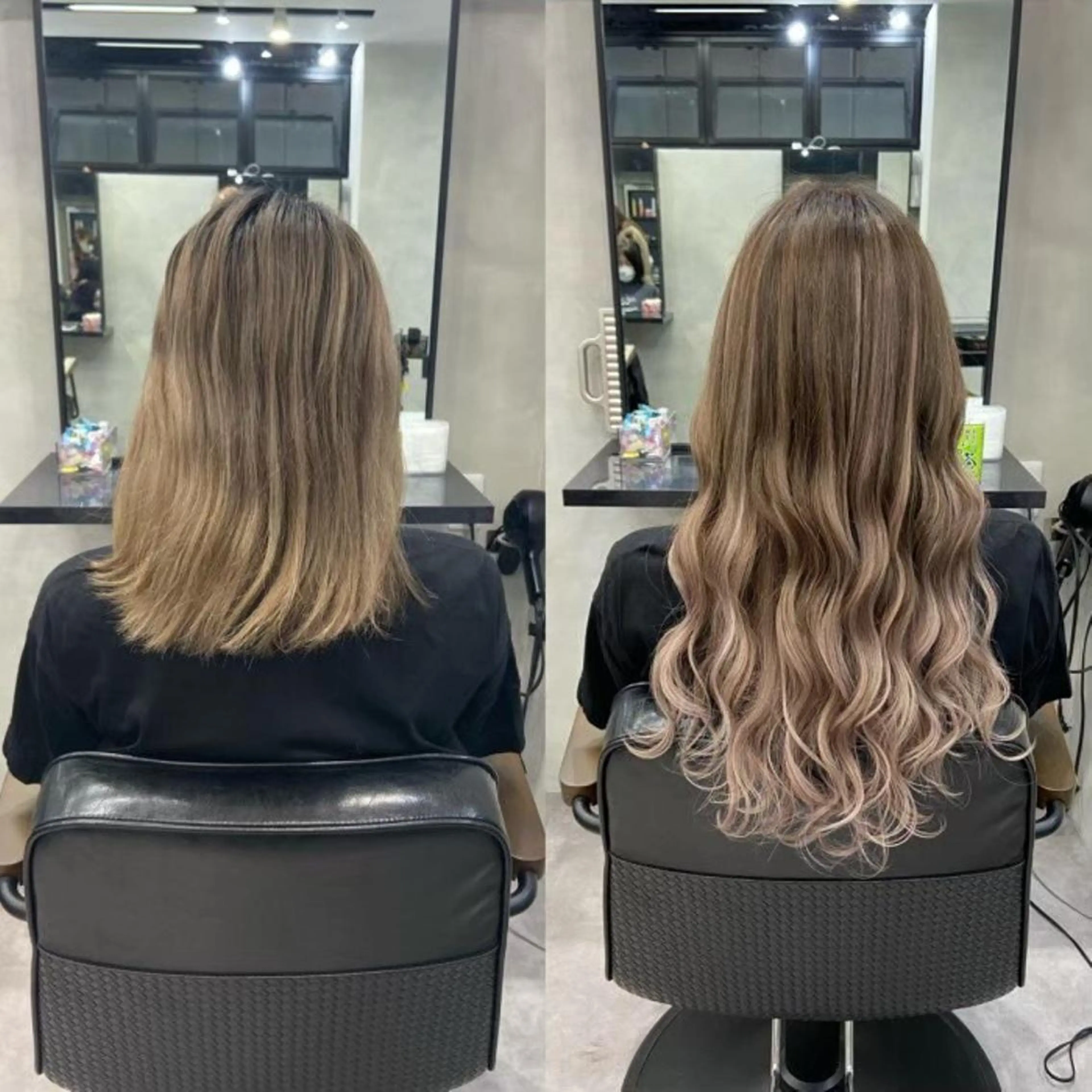 ミディアム エクステ 濱川響太レディース カットモデルのヘアスタイル