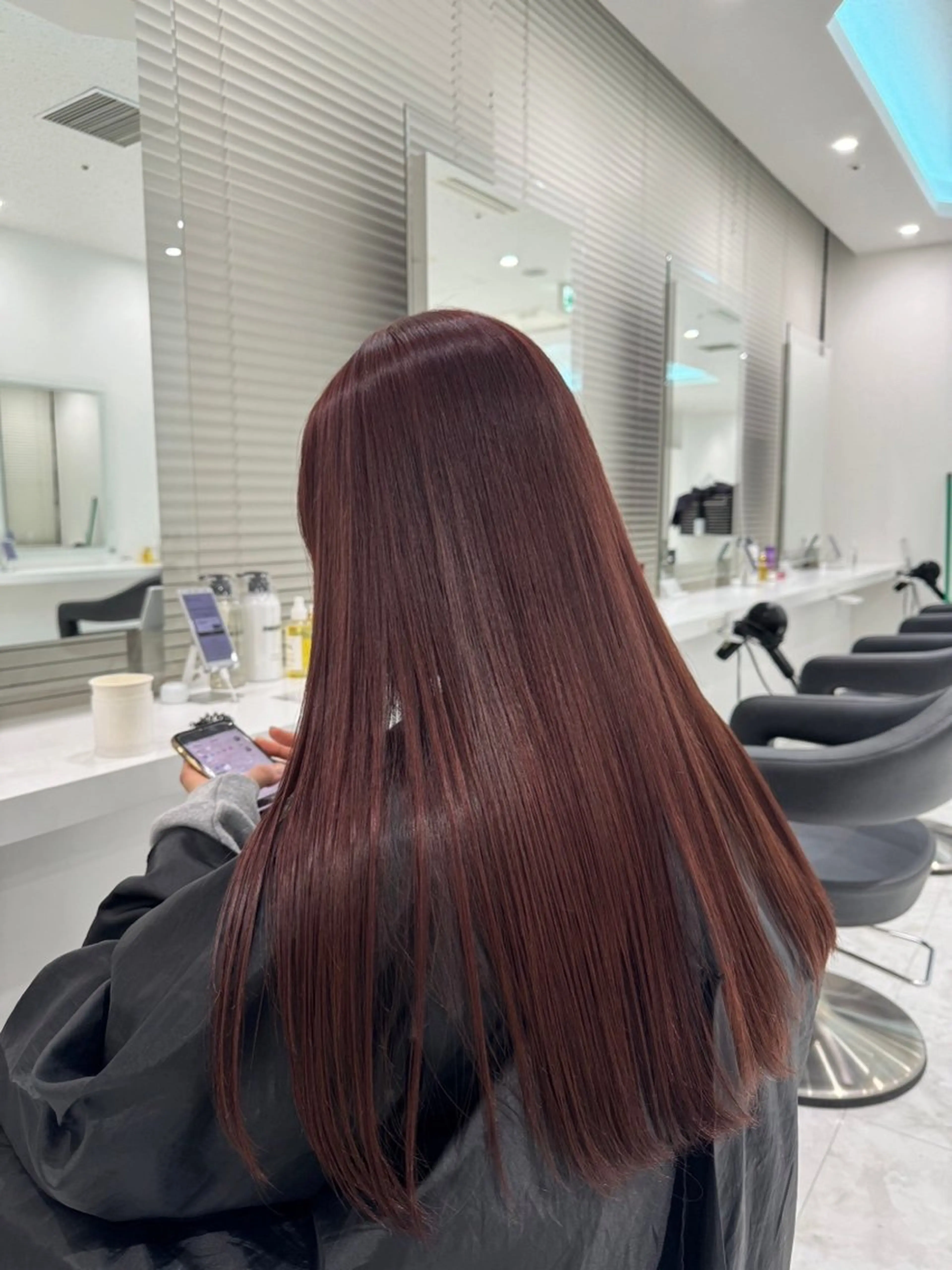 ロング カラー ブリーチ ダブルカラー ブリーチなしカラー レッドカラー ヘアカラー トリートメント ヘッドスパ ヘアセット 💖SAE💖 銀座美容師のヘアスタイル