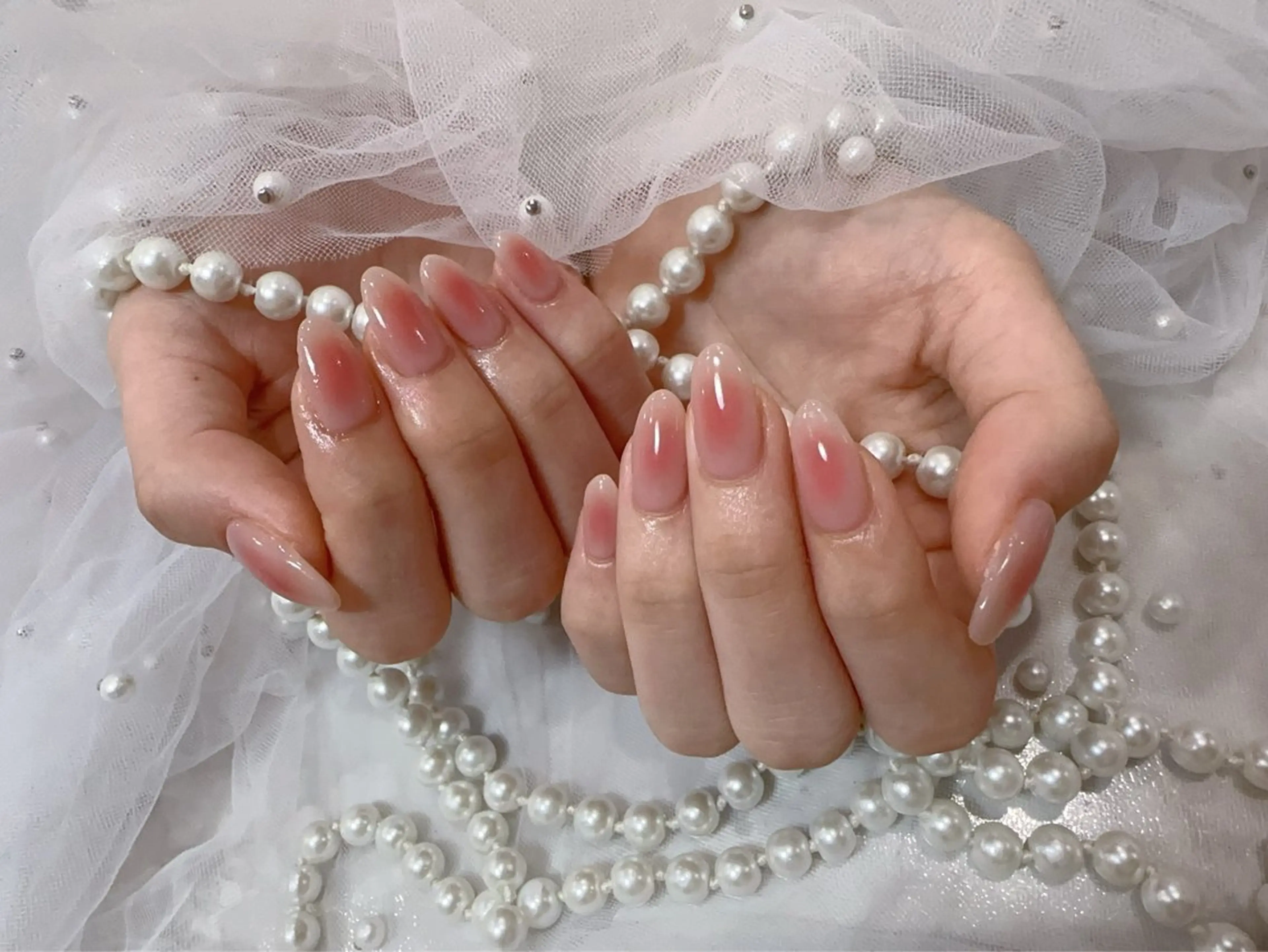 ネイル アートネイル フラッシュネイル フレンチネイル ジェルネイル ガラスフレンチ ハンドネイル You&Me Miyuのネイルデザイン