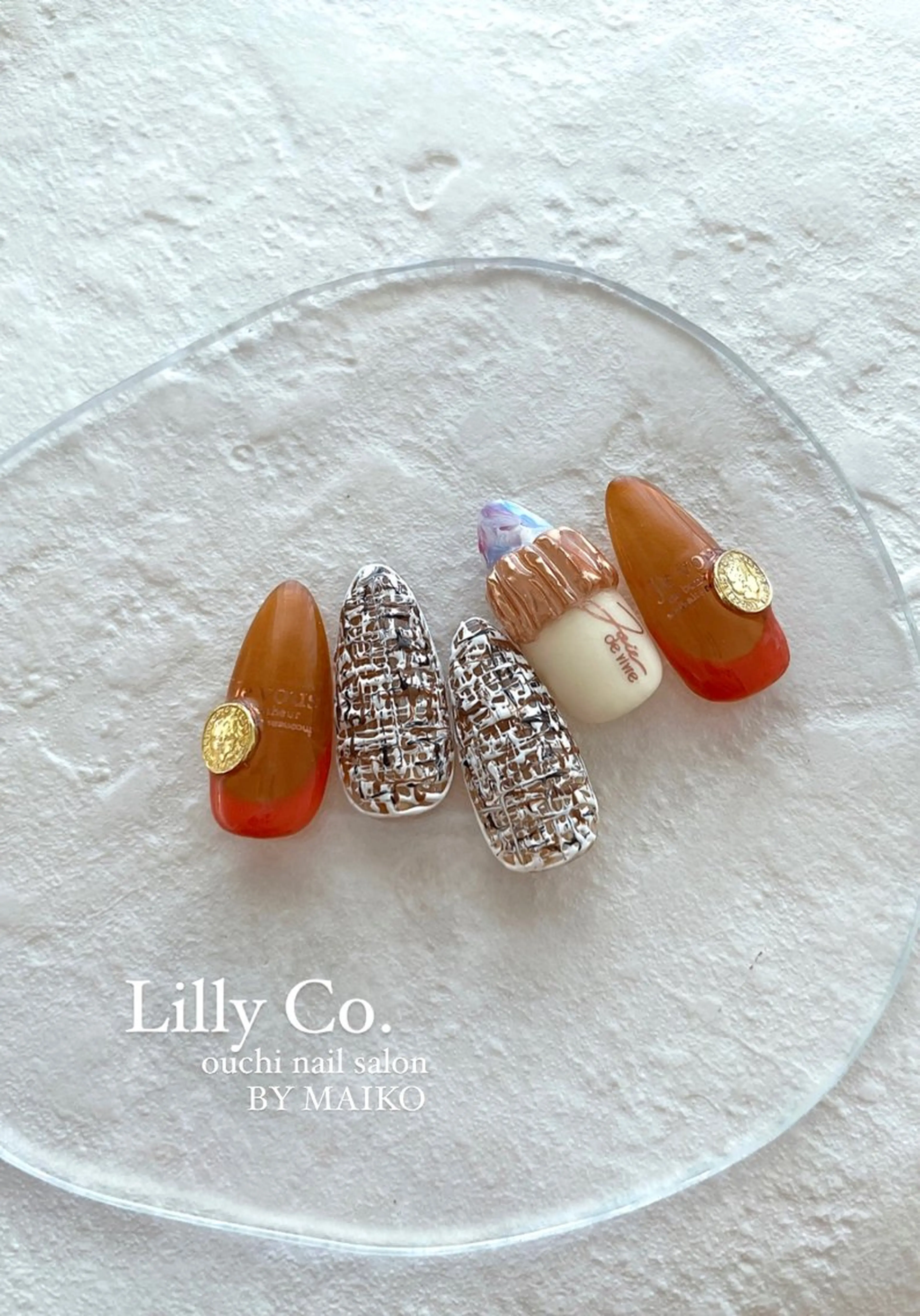 ネイル ツイードネイル ハンドネイル ハンドケア Lilly Co.のネイルデザイン