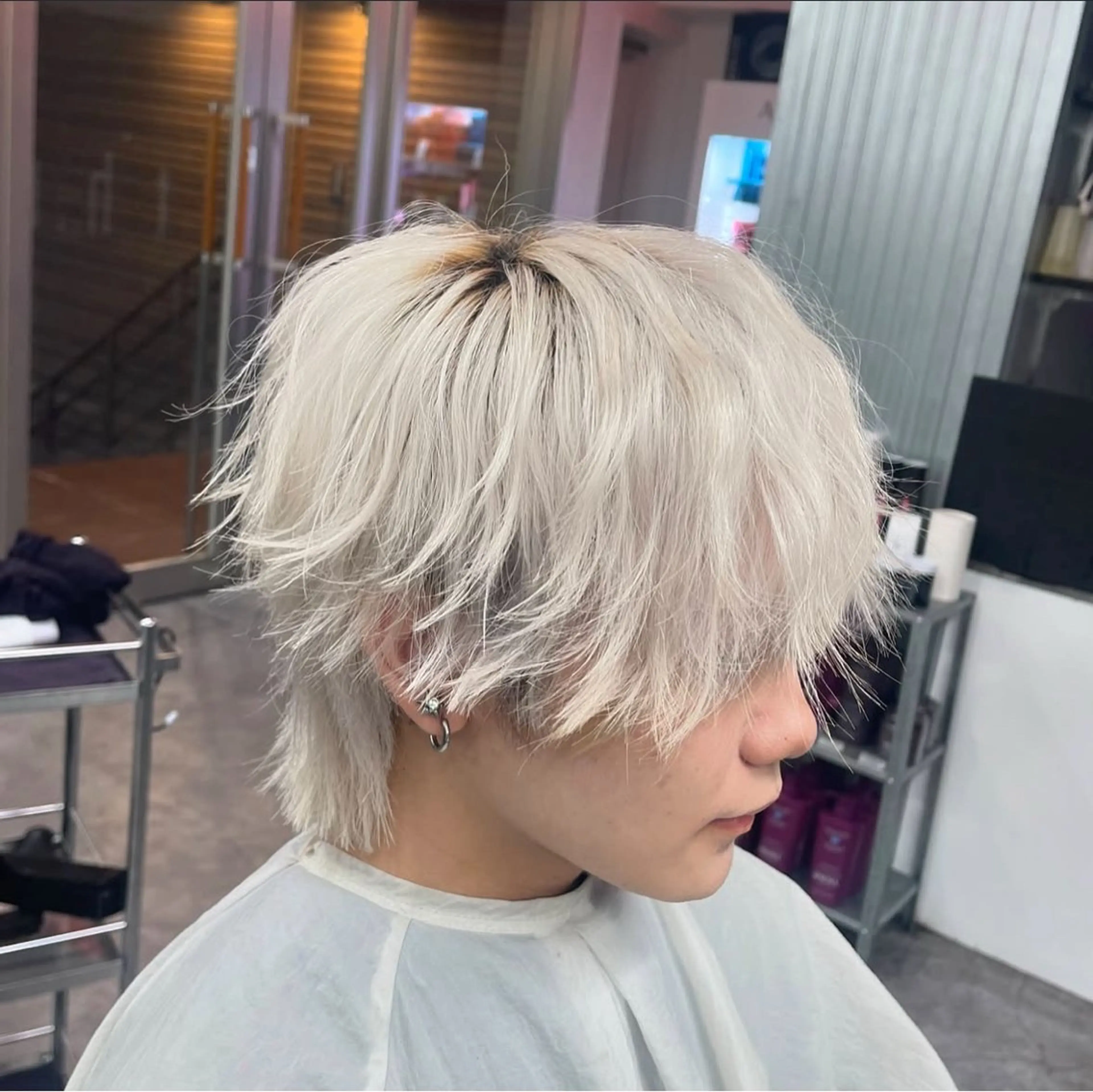 カラー ヘアアレンジ メンズ メンズウルフ🐺♡ ブリーチ♡ヘアメ🎀のヘアスタイル