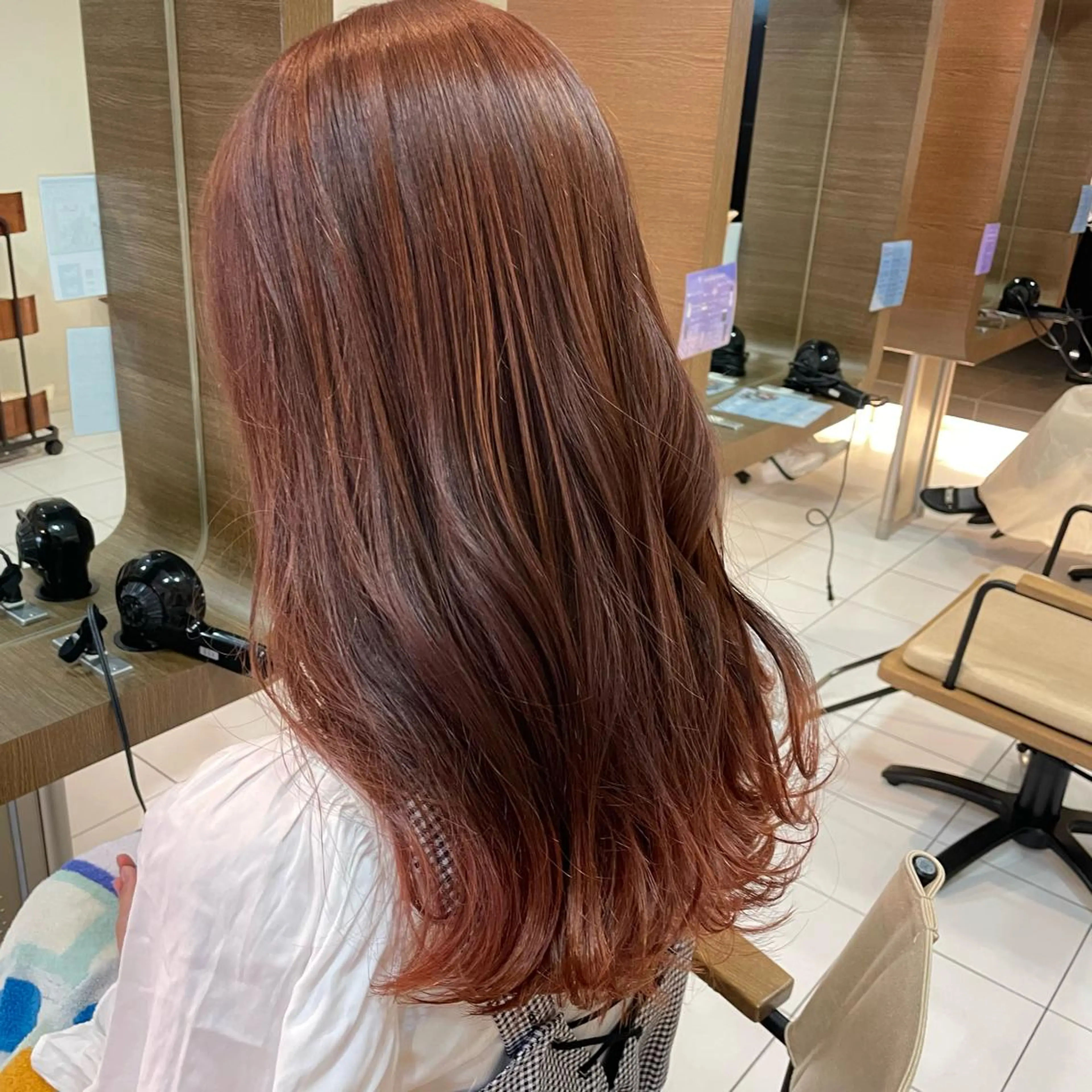 ロング カラー オレンジ ピンクカラー 透明感カラー/ 寺田千雅子のヘアスタイル