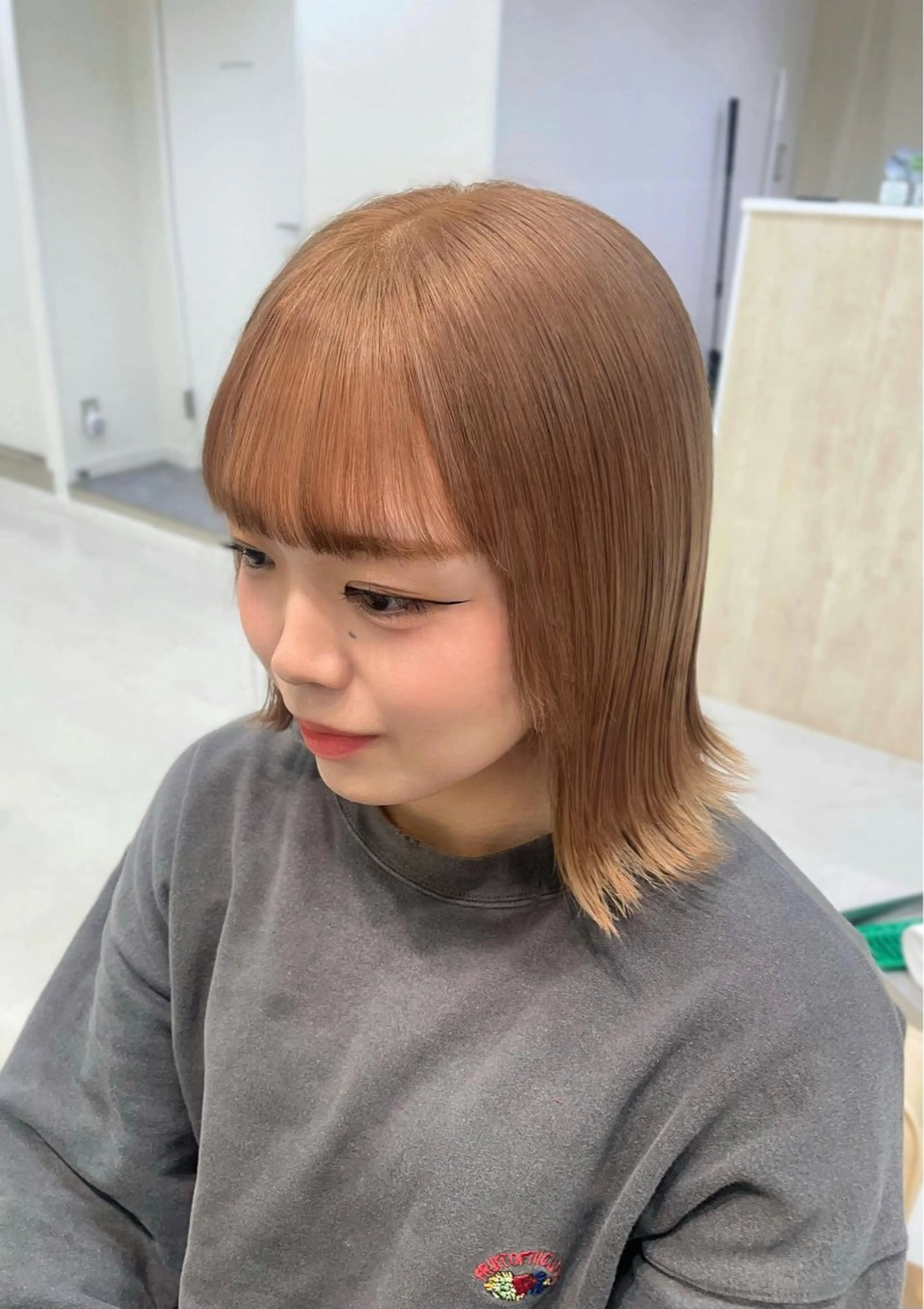 ミディアム ヘアカラー かずや🍀/髪質改善 /艶髪カラー/眉毛のヘアスタイル