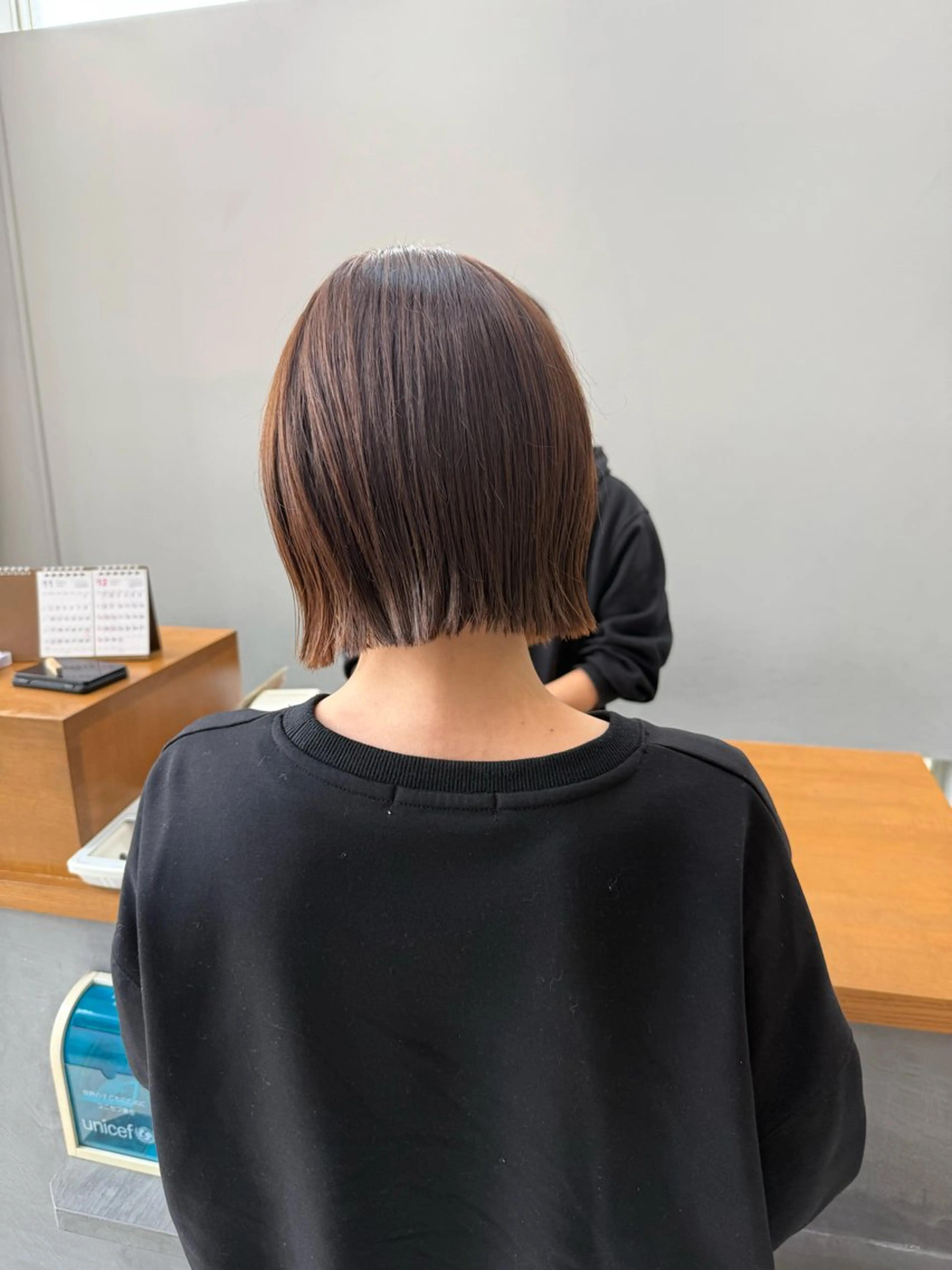 ショート カラー 切りっぱなしボブ ボブ カット ヘアカラー トリートメント 石原圭悟 /ショート/艶カラーのヘアスタイル