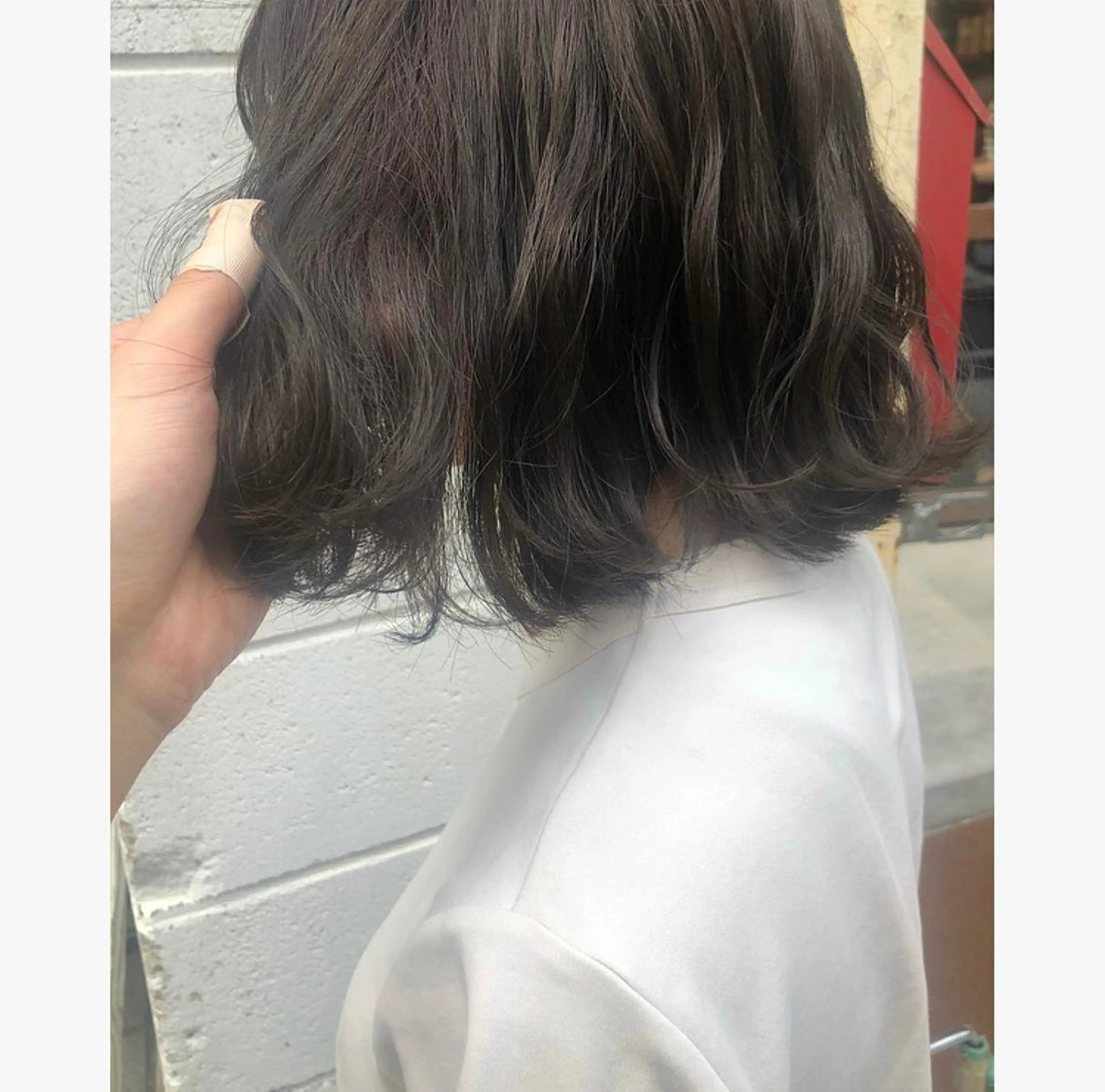 ミディアム カラー ブリーチ 透明感カラー グレージュ TO C所属・ボブ/ミディアム RIONAのヘアスタイル