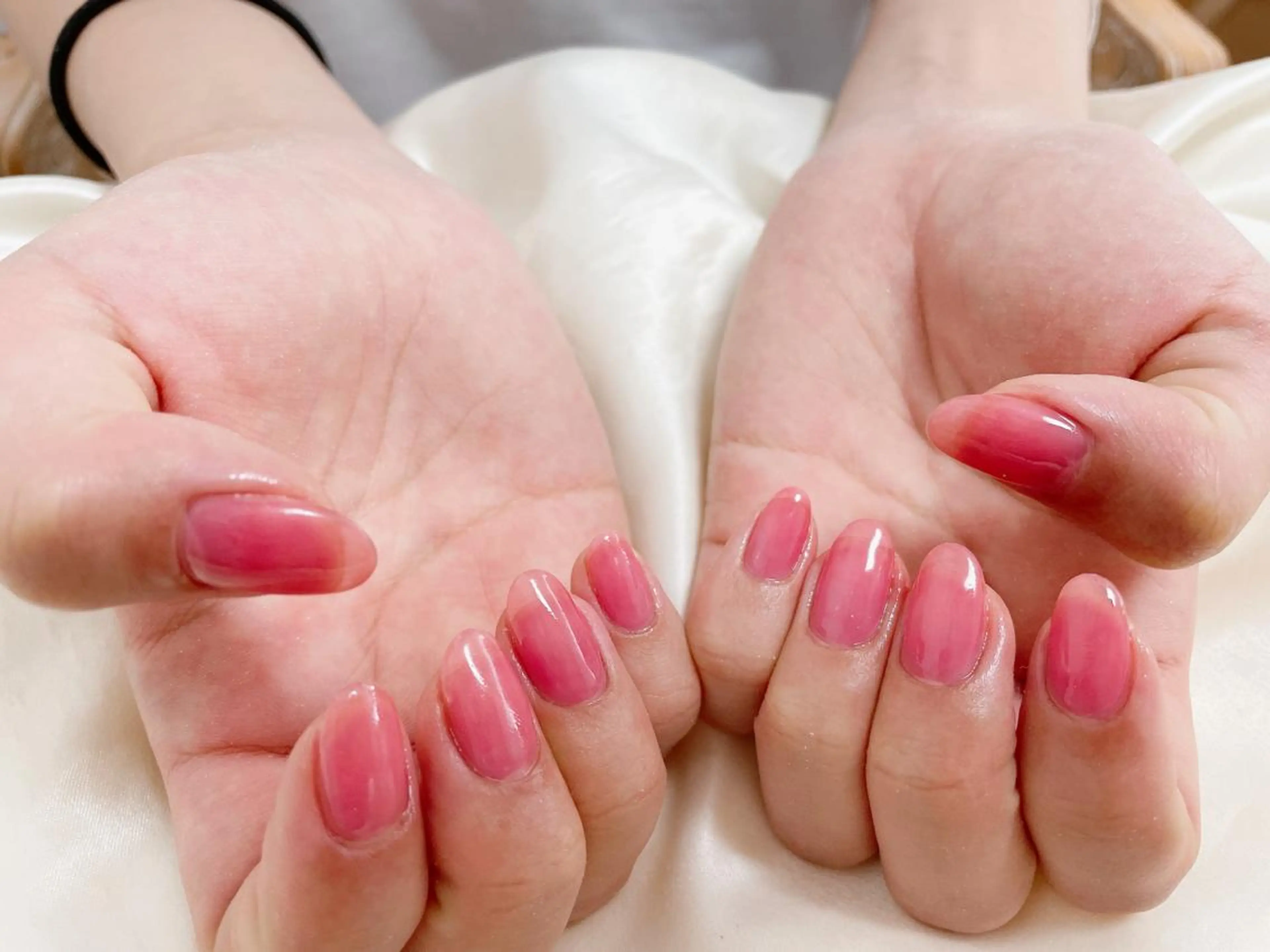 ネイル ワンカラーネイル ピンク Mogu nail 二子玉川のネイルデザイン