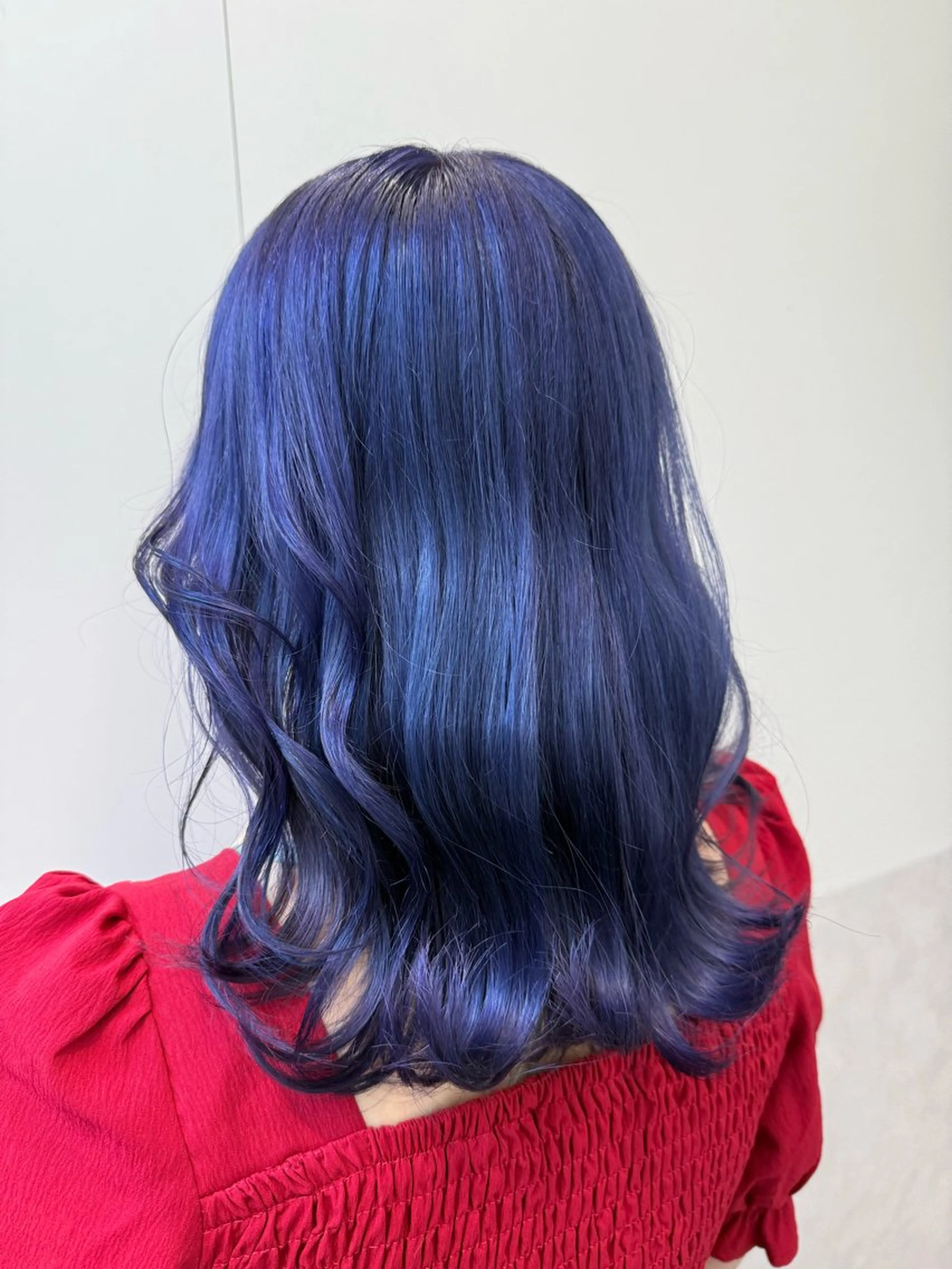 ロング カラー ブリーチ ブルーカラー ブルーラベンダー ケアブリーチ ダブルカラー ヘアカラー トリートメント インナーカラー/推し ウルフ/アニメカラーのヘアスタイル