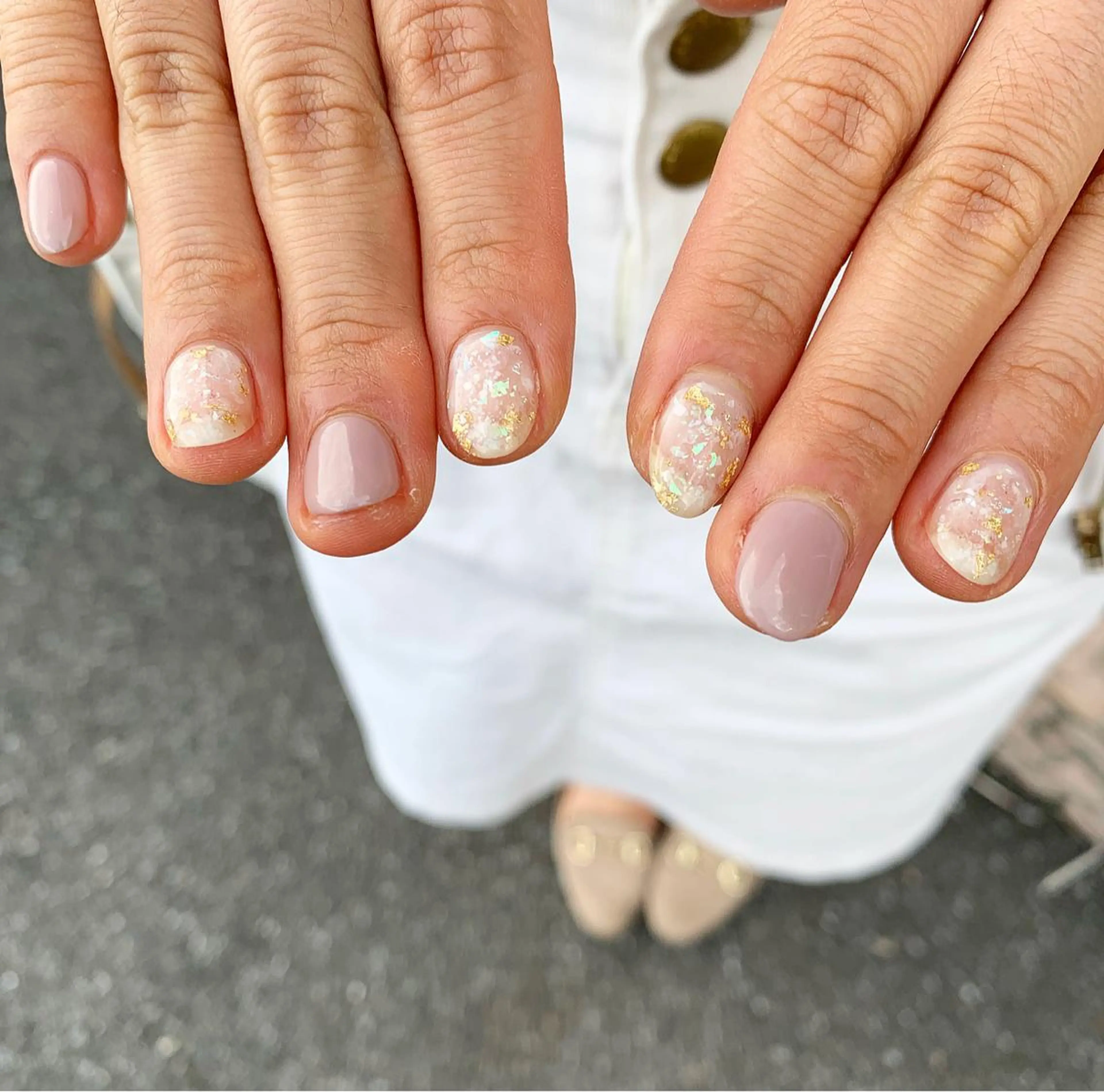 ネイル クリアネイル キラキラネイル ハンドネイル 佐藤 穂乃香のネイルデザイン