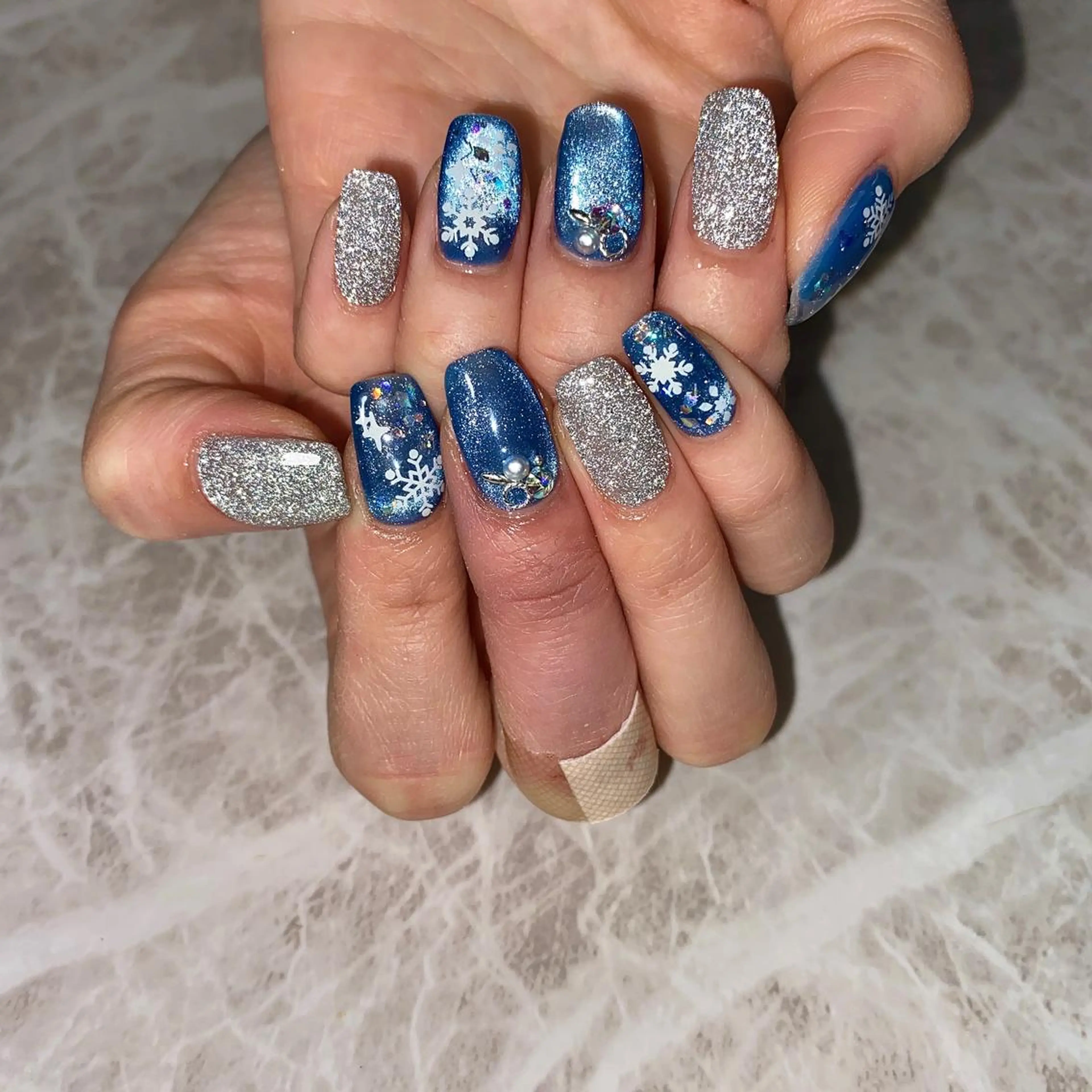 ネイル フラッシュネイル ジェルネイル マグネットネイル 冬ネイル しば まなみのネイルデザイン