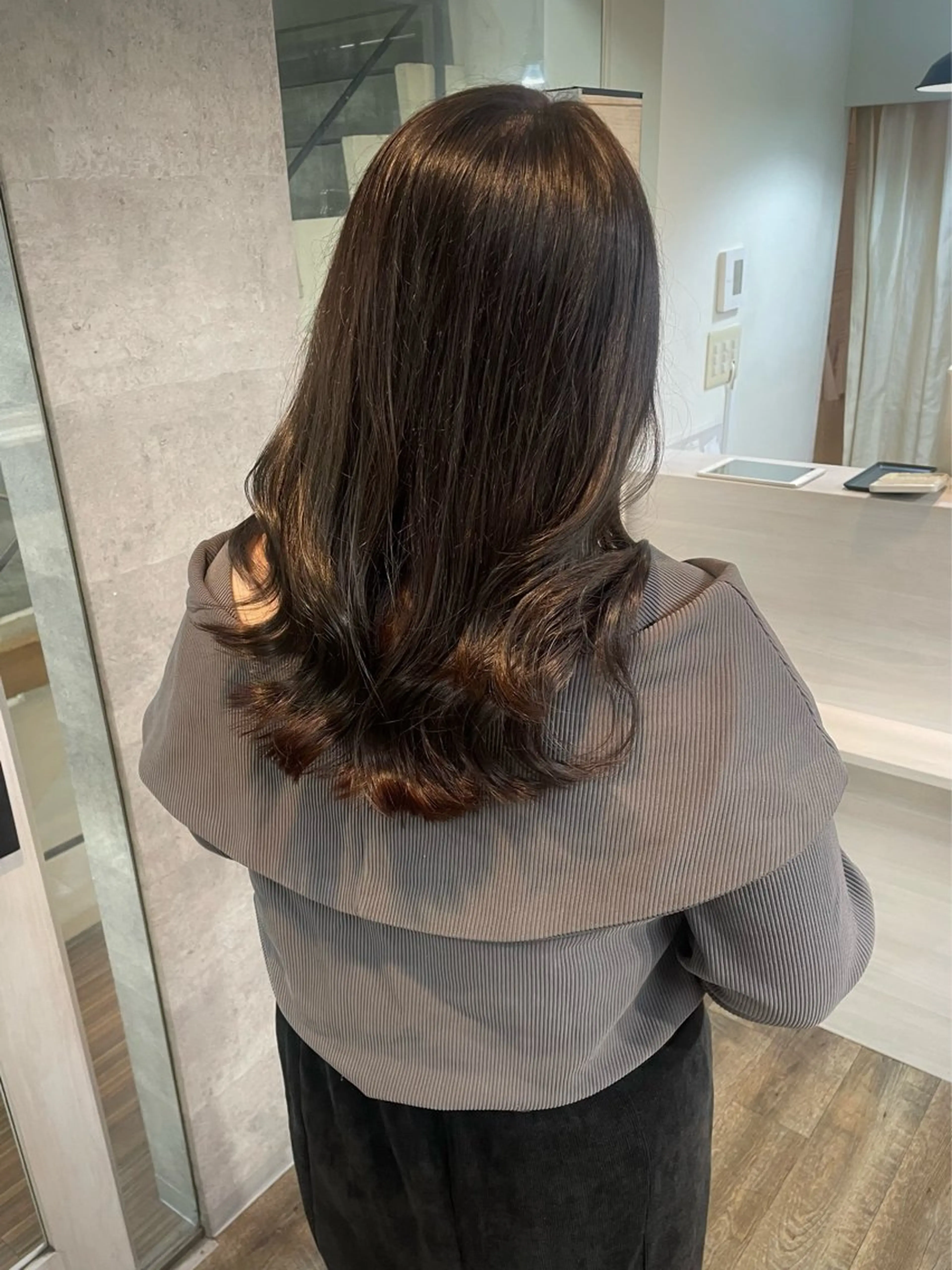 ミディアム カラー 透明感カラー カット ヘアカラー yukiho / 梅田美容室/レイヤーのヘアスタイル