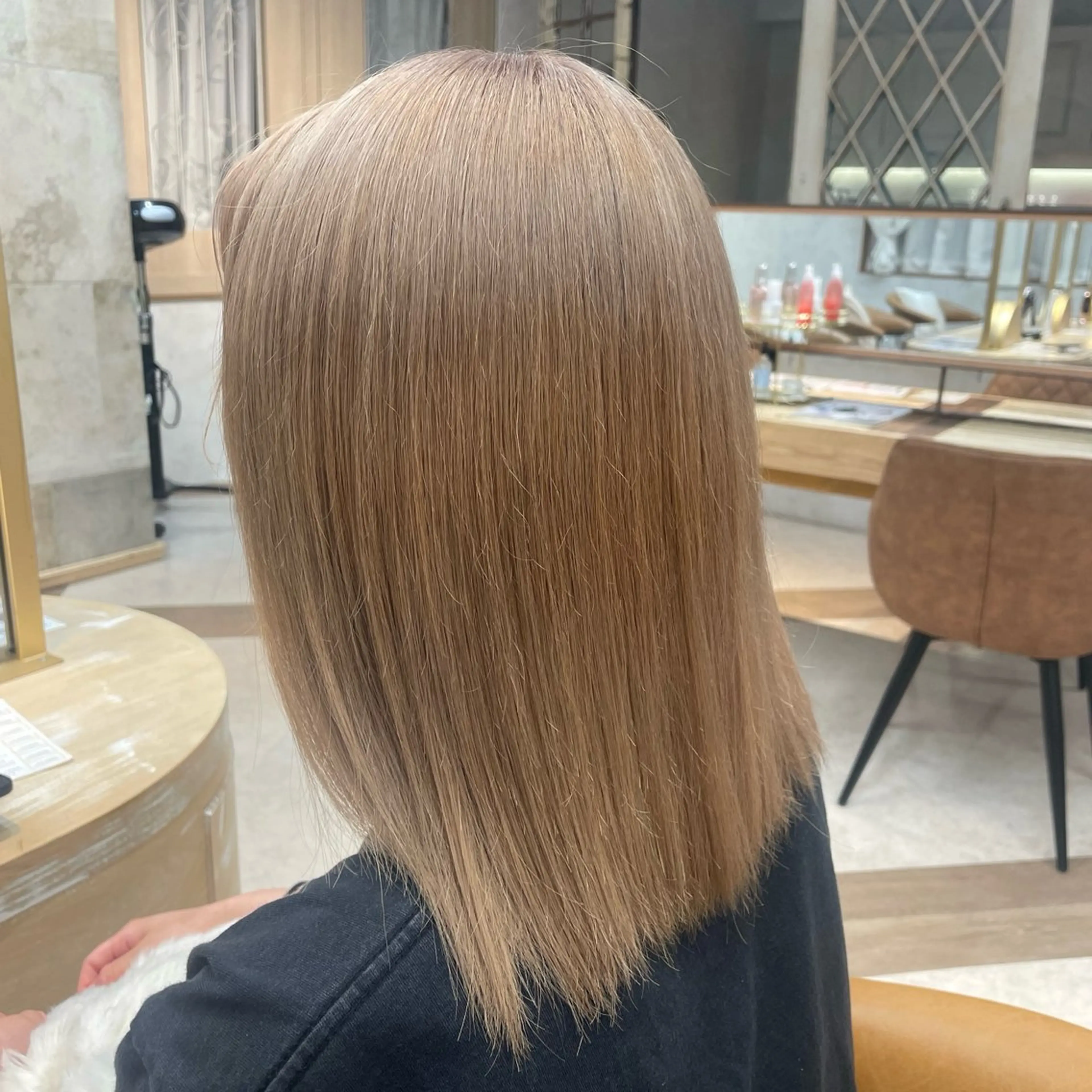 ロング カラー ベージュカラー ピンクカラー ピンクベージュ ヘアカラー 棚瀬 寧麻のヘアスタイル